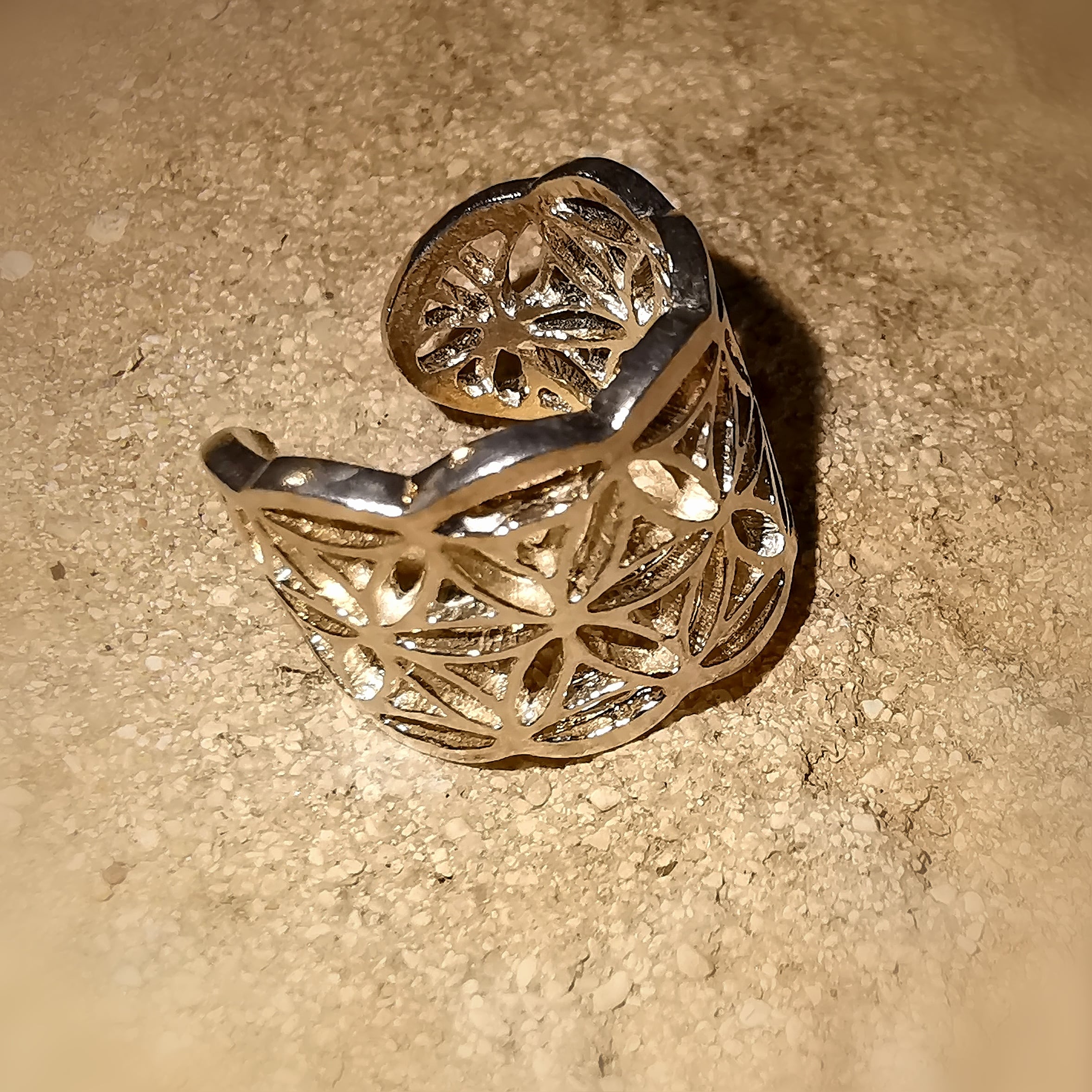 Lebensblume Blume des Lebens Ohrringe Ohrklemme Sterlingsilber - Harmonie