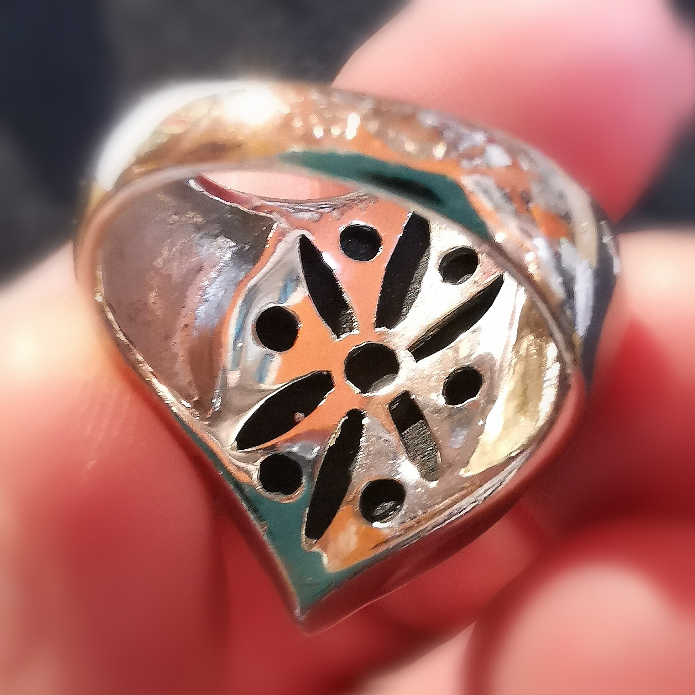 üppiger Onyx Edelstein Heilstein Ring Schwarz facettiert, Größe 54 - Widerstandkraft, Schutz