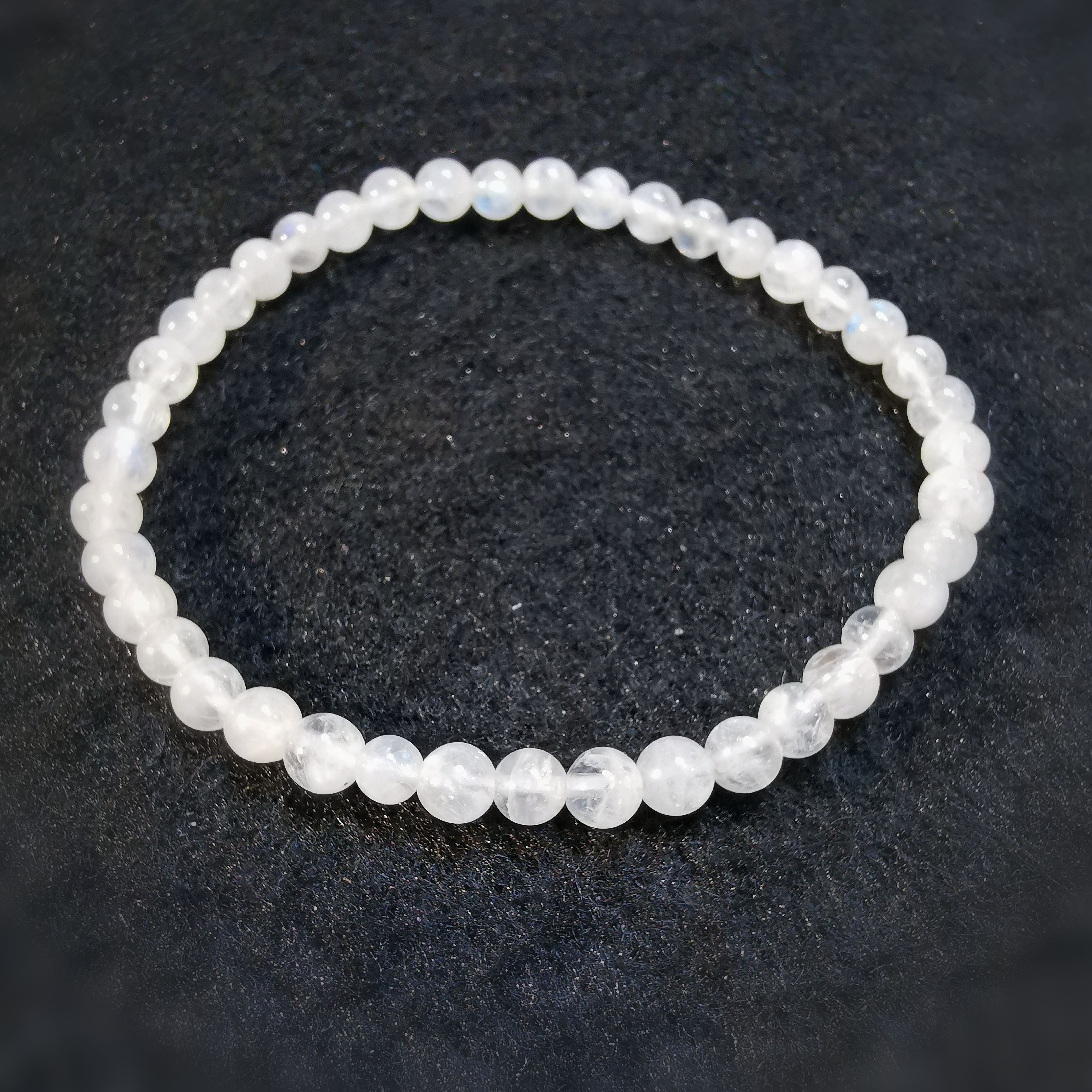 Regenbogen Mondstein Armband feine Perlen, Karma Chakra Aura Schmuck in extra Qualität - Lebenslust