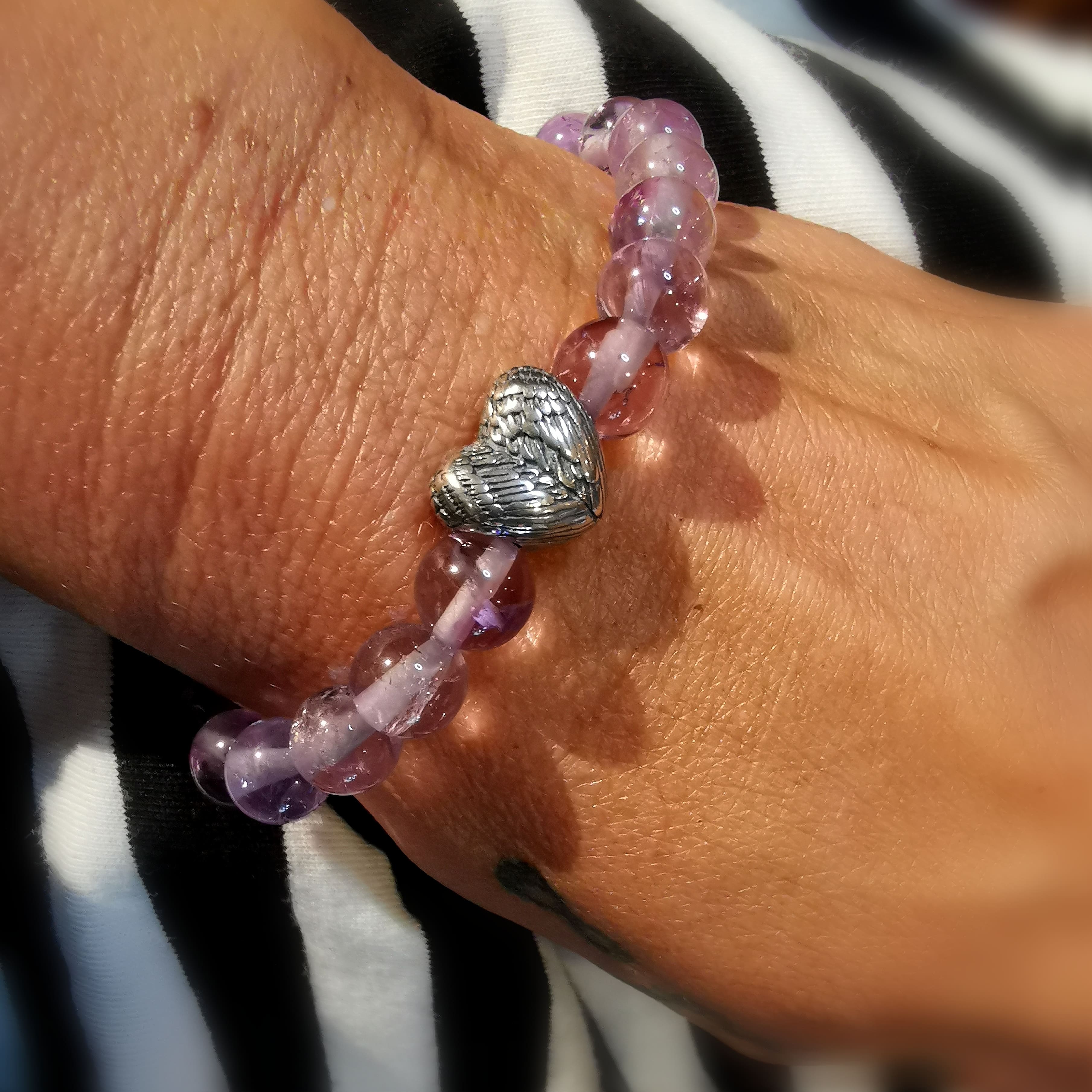 ✨ Ametrin Herz Edelstein Armband – Lebensfreude & Erfüllung, geweiht von Mallorca ✨