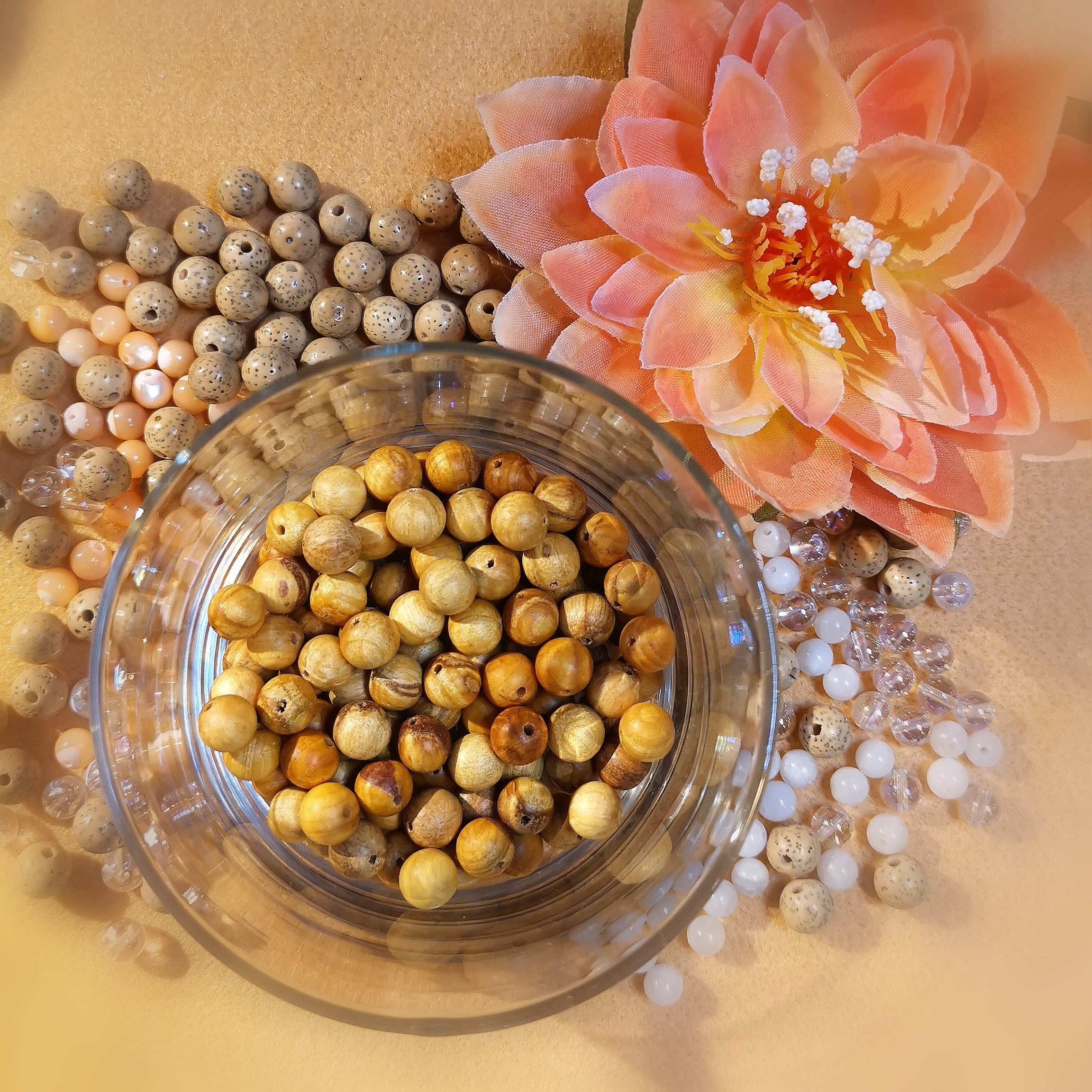 ✨ Palo Santo & Lebensblume Karma Armband – Schutz, Heilung & Harmonie, geweiht ✨