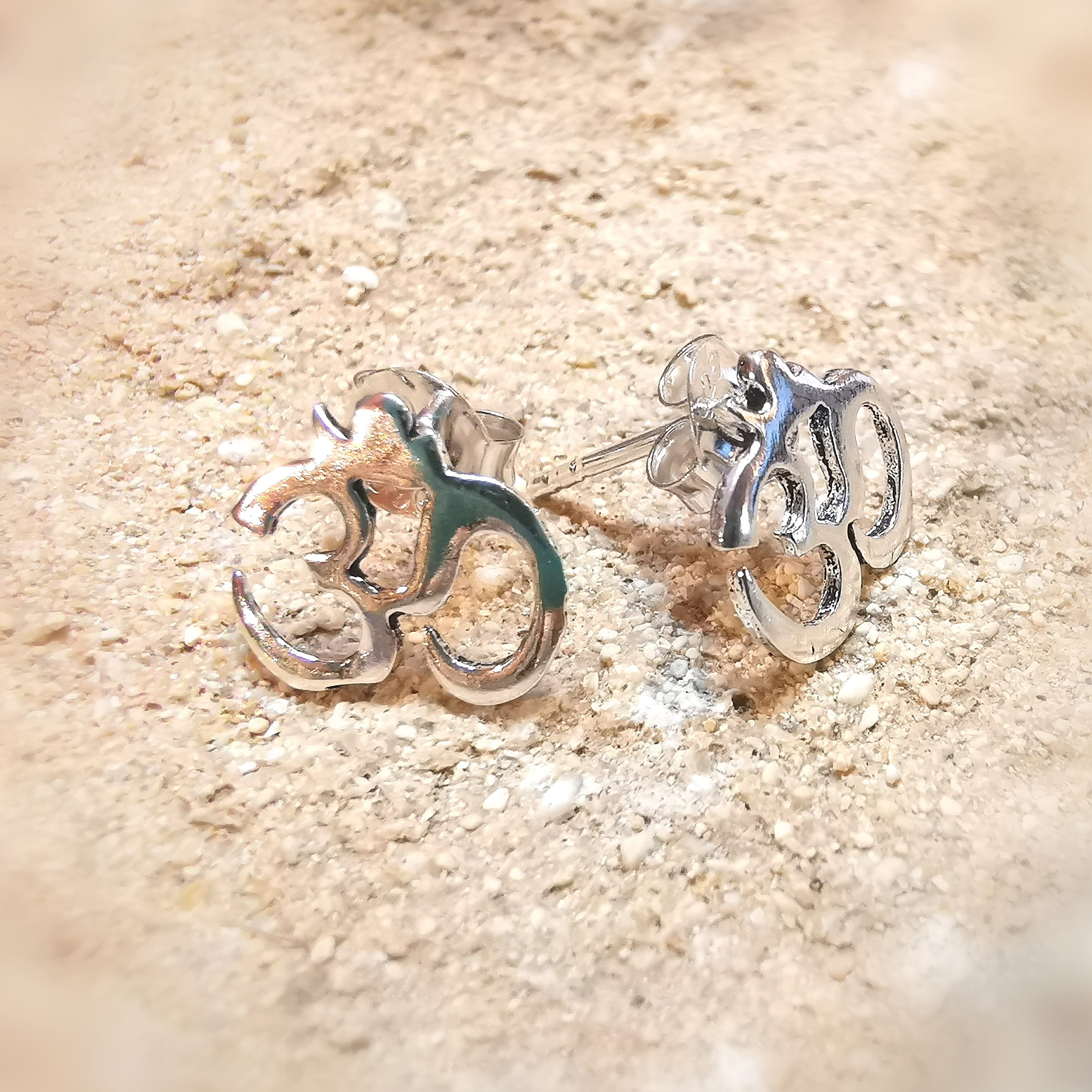 OM Symbol Ohrringe Ohrstecker Sterlingsilber - innerer Frieden