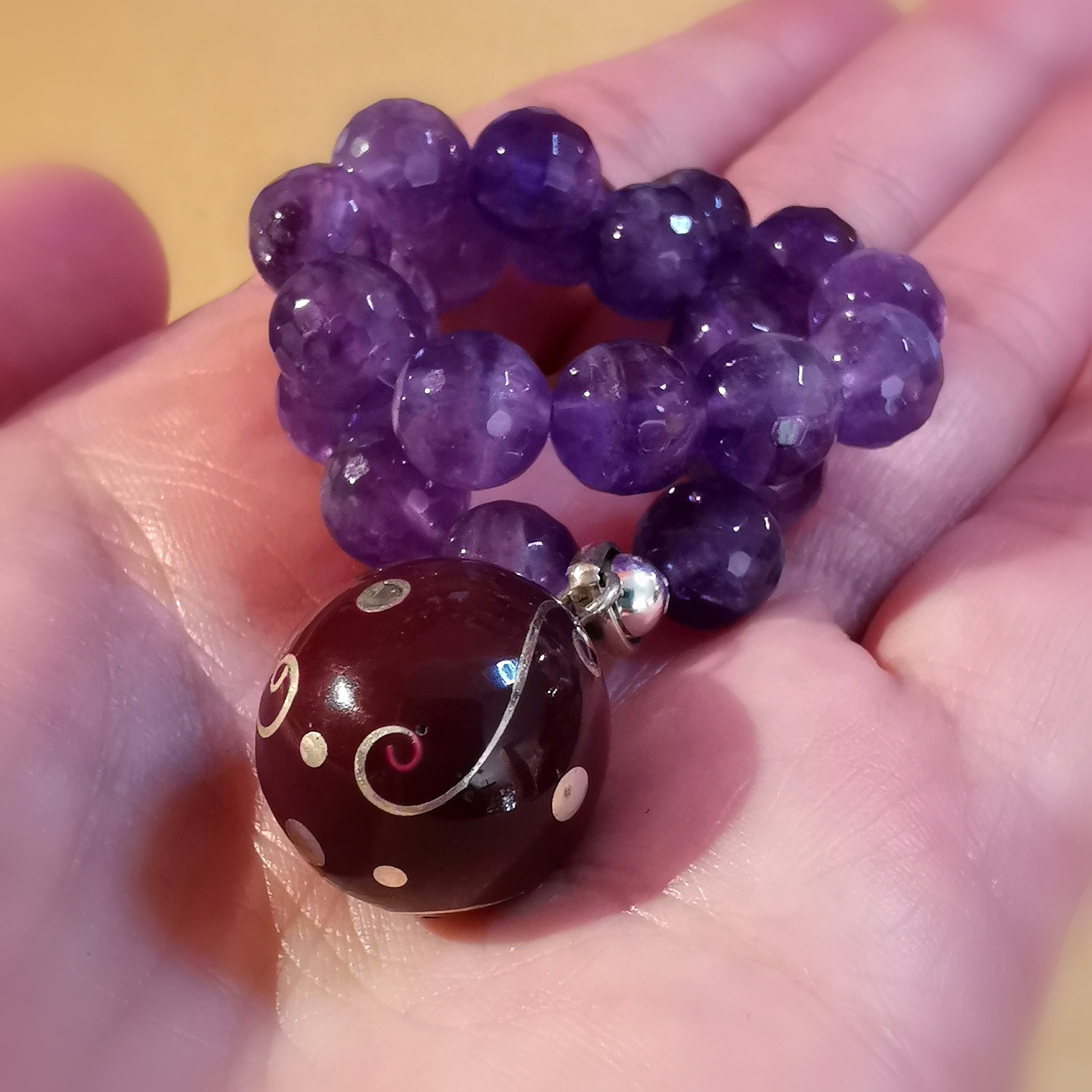 Pulsera Karma con Piedra Amatista Llamador de Ángeles, consagrada – Intuición y nuevo poder ✨