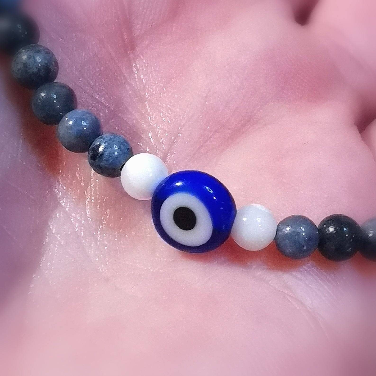 Dumortierit Edelstein Heilstein Shiva Auge Karma Armband blau, geweiht - ich bin im Schutz