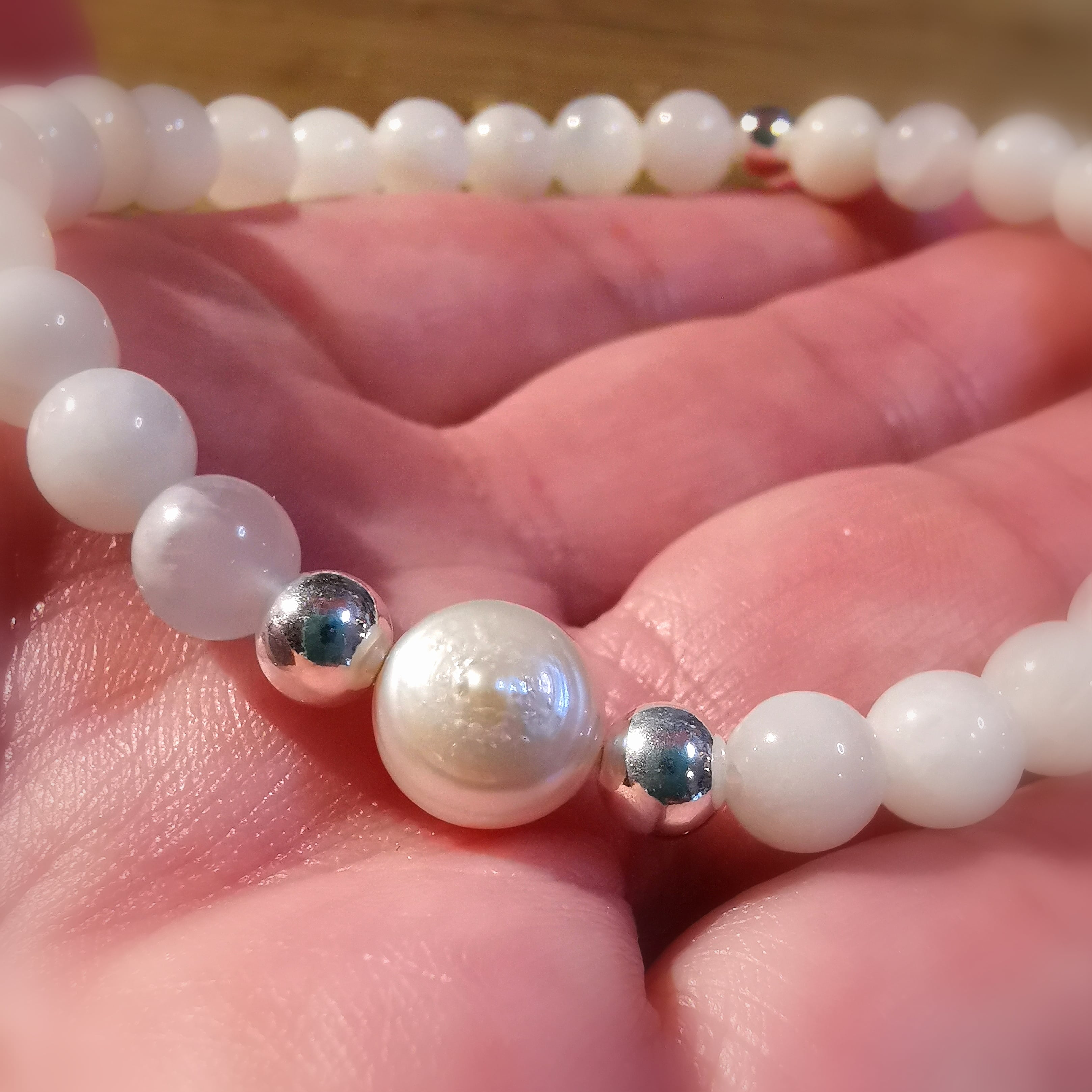 Regenbogen Mondstein Edelstein Heilstein Perle Karma Armband, geweiht, Schönheit des Lebens