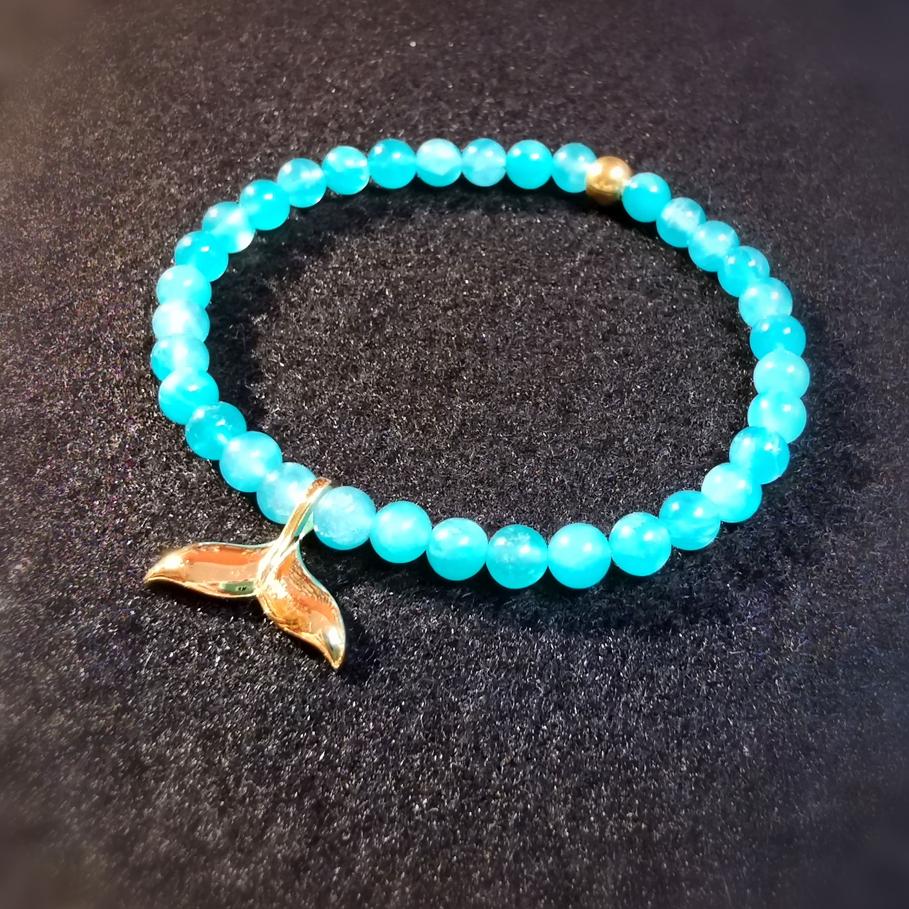 ✨ Apatite Whale Fin Gemstone Karma Bracelet – Primal Trust & Health, Consecrated ✨