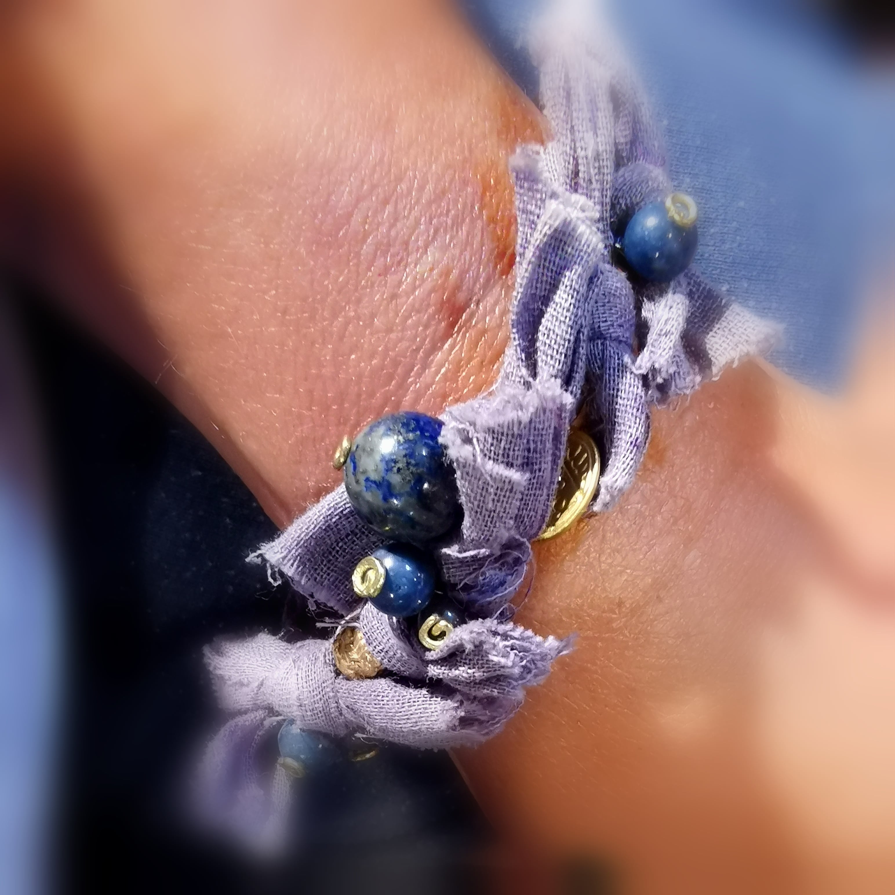 Lapislazuli Edelstein Chakra Karma Edelstein Armband blau - Sommernachtstraum