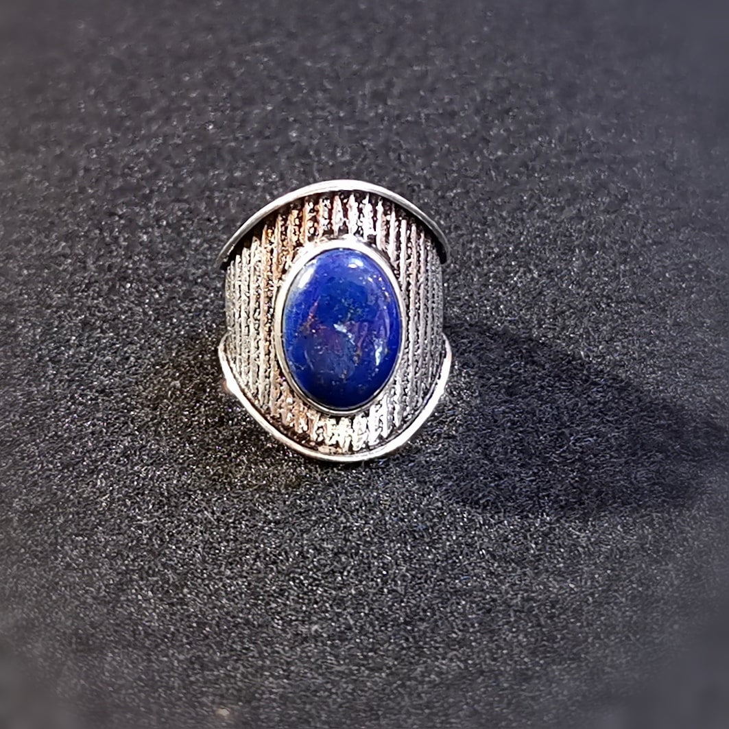 ✨ Lapislazuli Edelstein Heilstein Ring – geweiht für Optimismus & Klarheit ✨