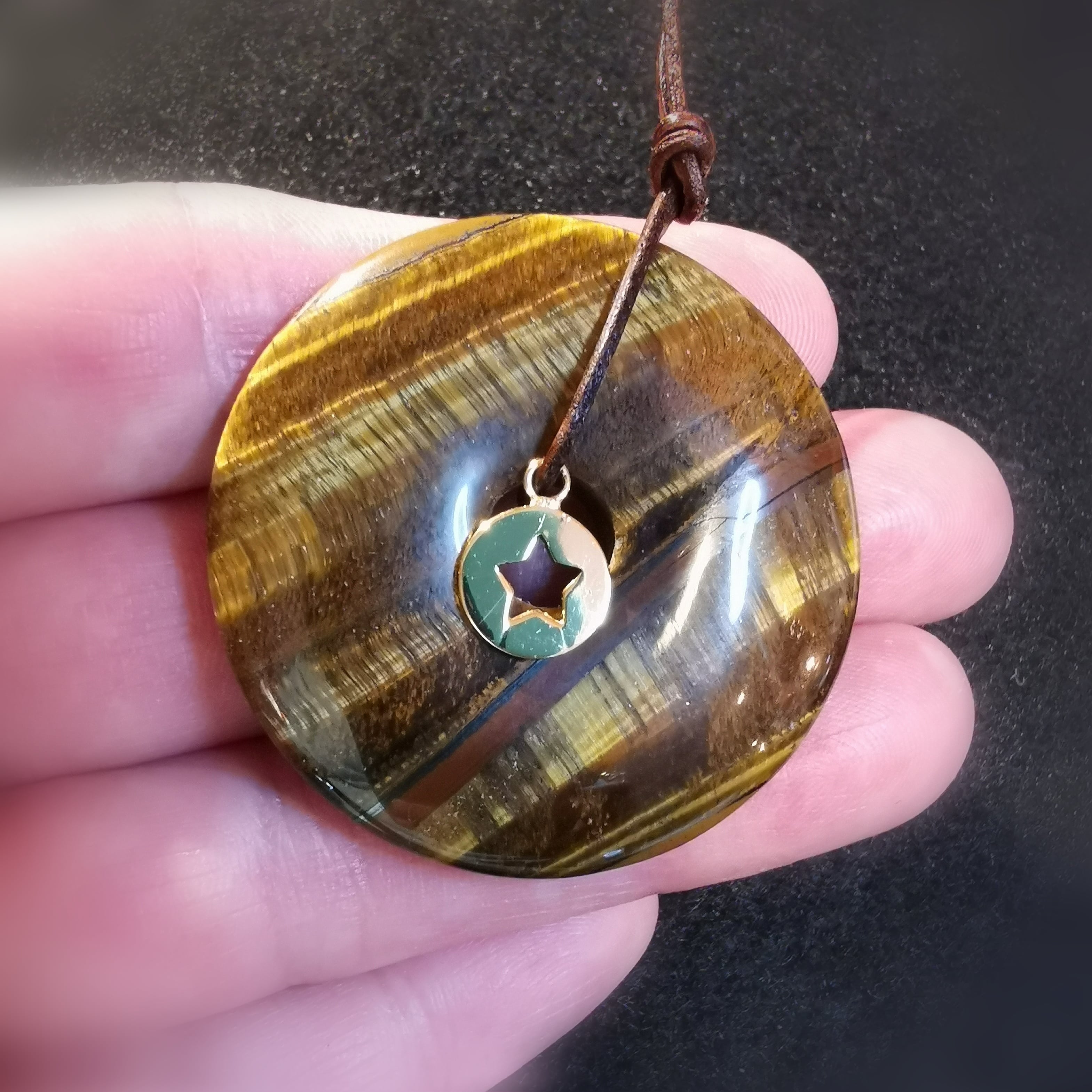 🌟Tigerauge Glücksstern Karma Edelstein Kette – geweiht für Glück, Schutz & innere Weisheit