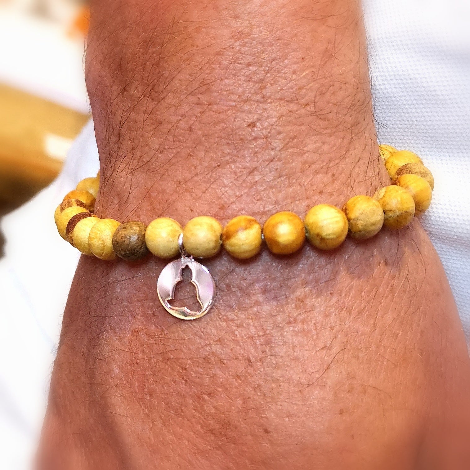 Palo Santo Buddha Karma Armband unisex, heiliges Holz, Schutz - Heilung - Inspiration