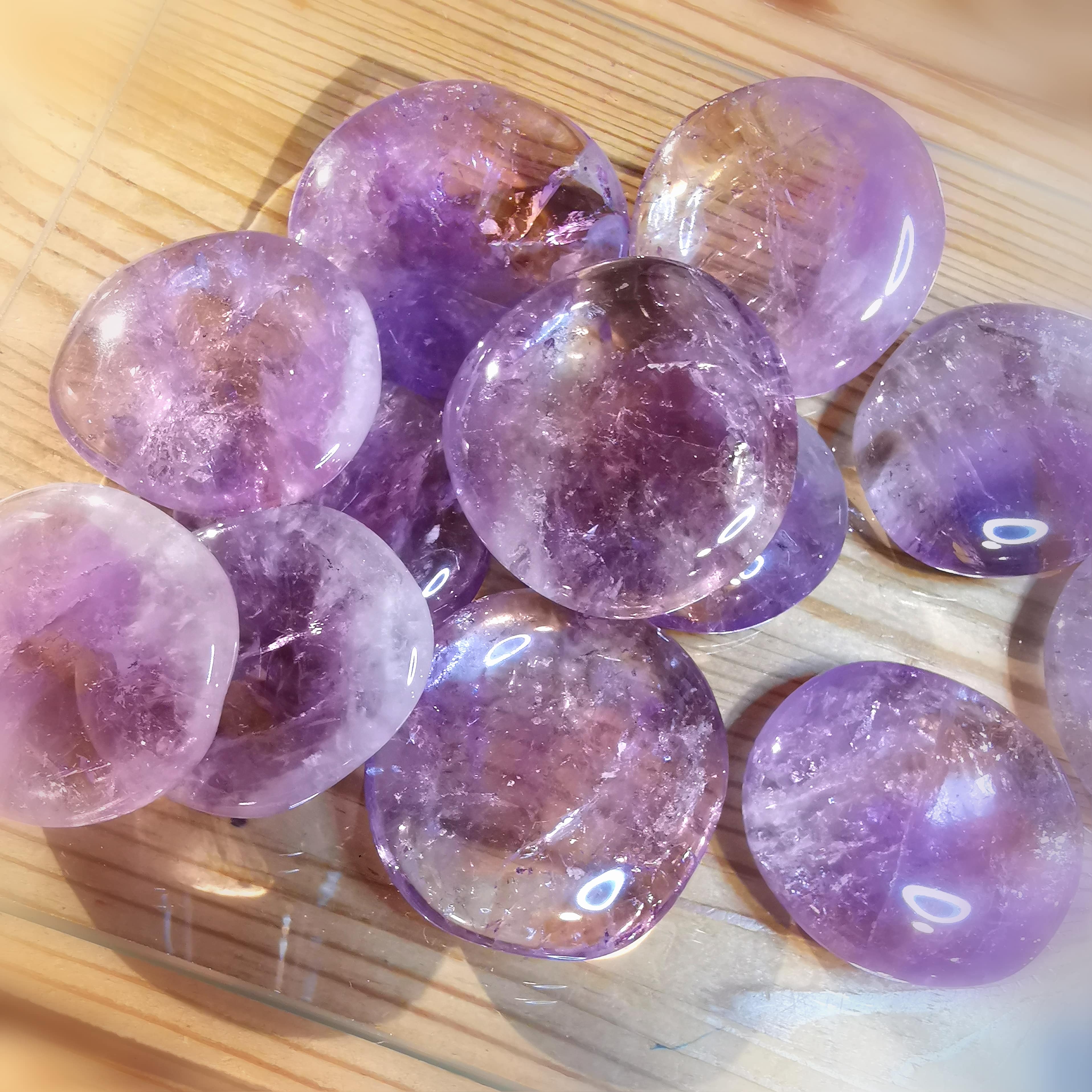 Ametrin Kristall Quarz Handschmeichler Edelstein Heilstein - Reiki, Yoga, Meditation - Erfüllung