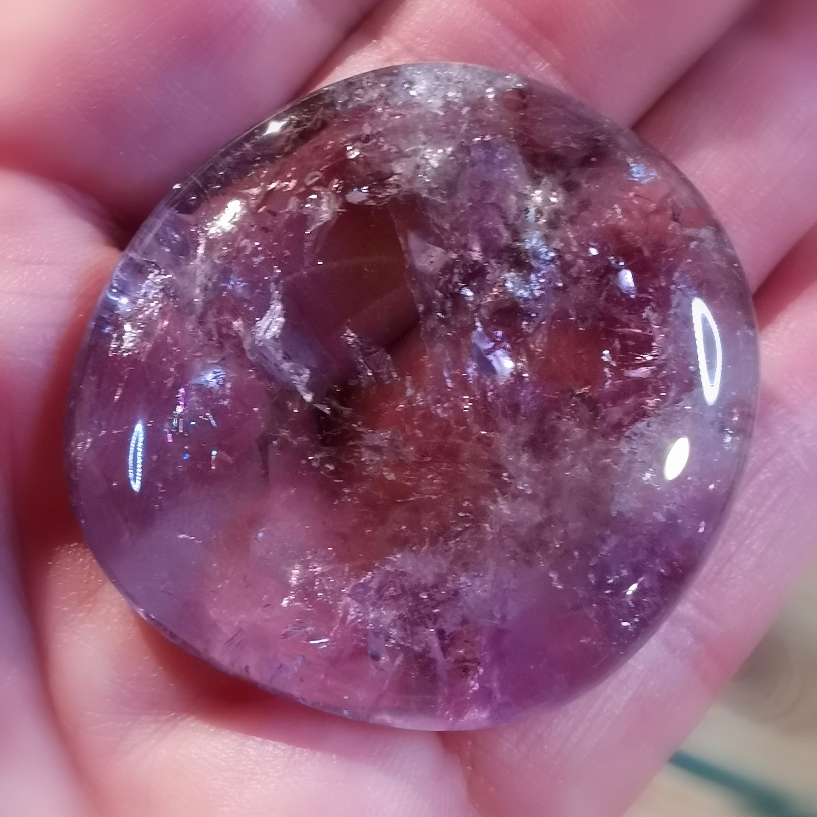 Ametrin Kristall Quarz Handschmeichler Edelstein Heilstein - Reiki, Yoga, Meditation - Erfüllung