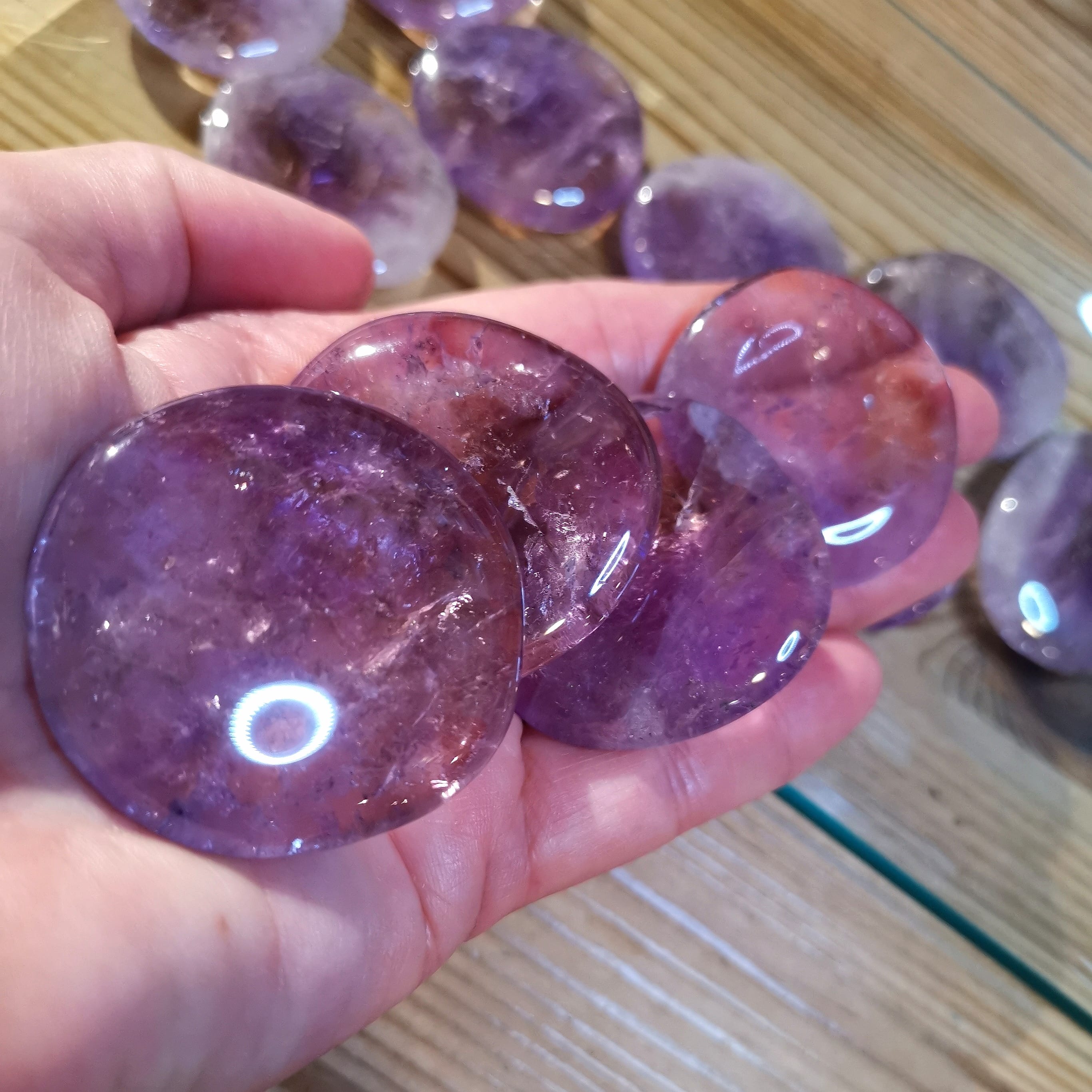 Ametrin Kristall Quarz Handschmeichler Edelstein Heilstein - Reiki, Yoga, Meditation - Erfüllung