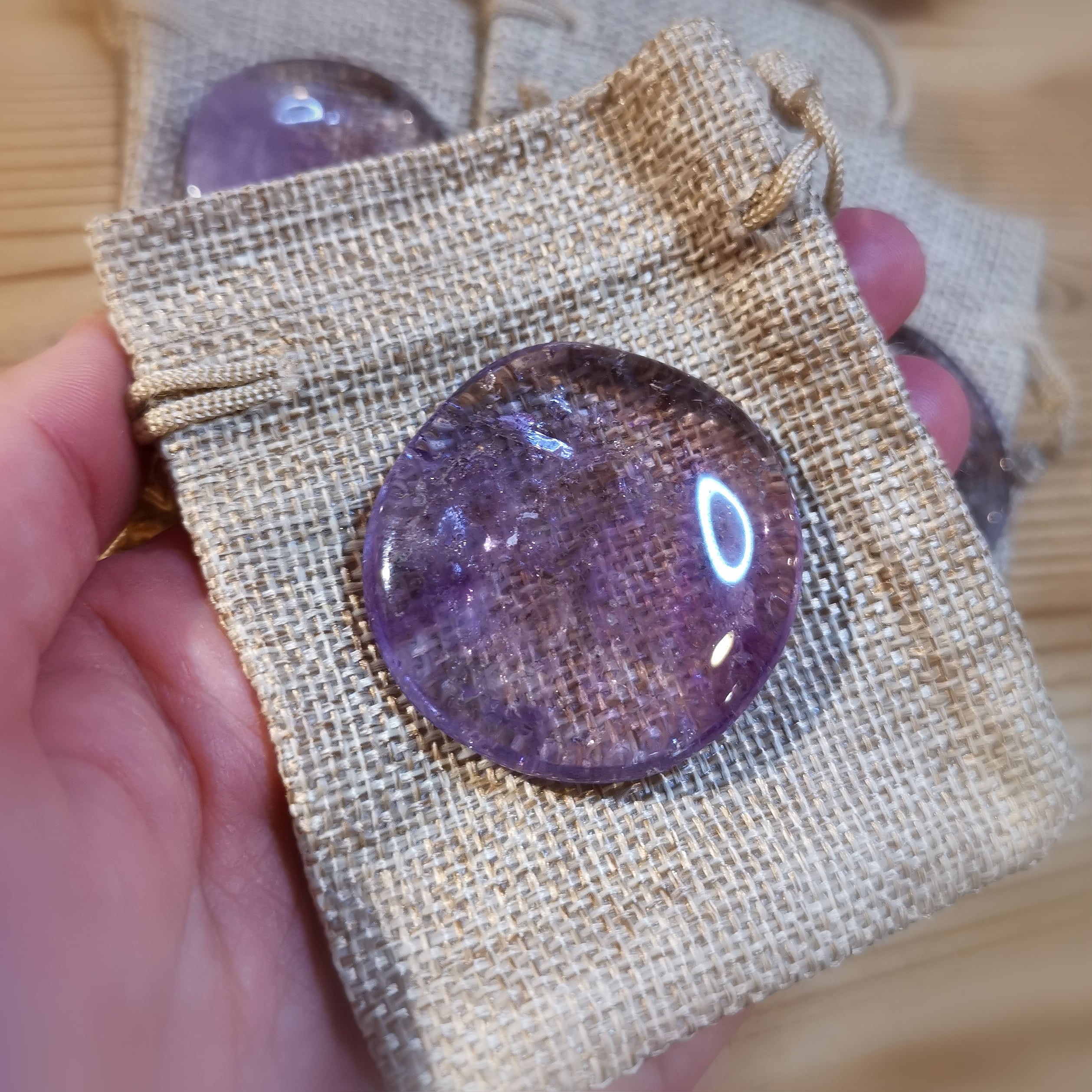 Ametrin Kristall Quarz Handschmeichler Edelstein Heilstein - Reiki, Yoga, Meditation - Erfüllung