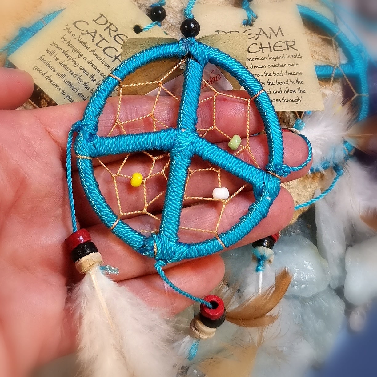 kleiner Traumfänger Türkis - Freiheit und Leichtigkeit