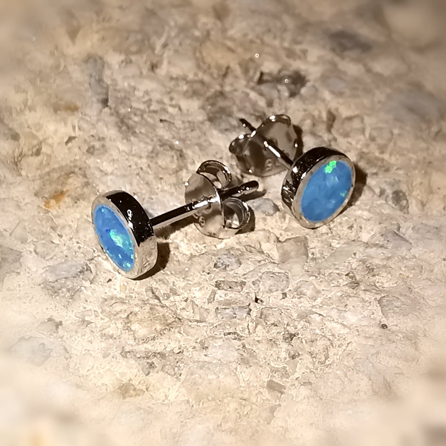 Blauer Opal Ohrringe – Edelstein & Sterlingsilber - Seelenlicht