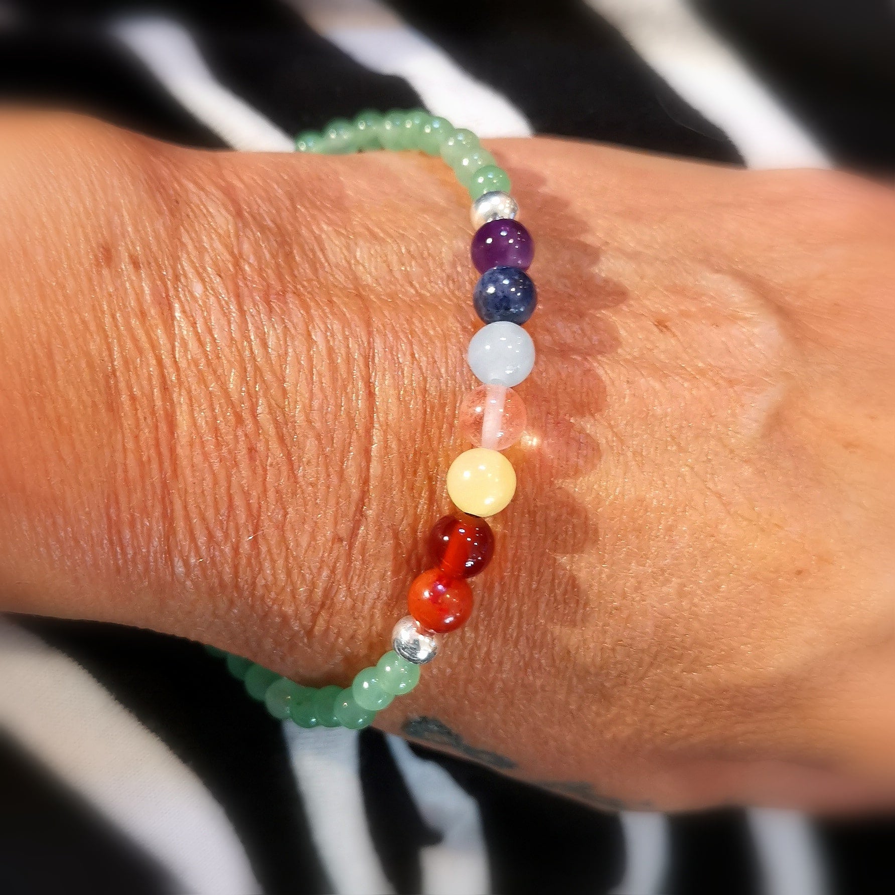 Jade grün Chakra 7 Heilsteine Edelsteine Karma Armband - Harmonie