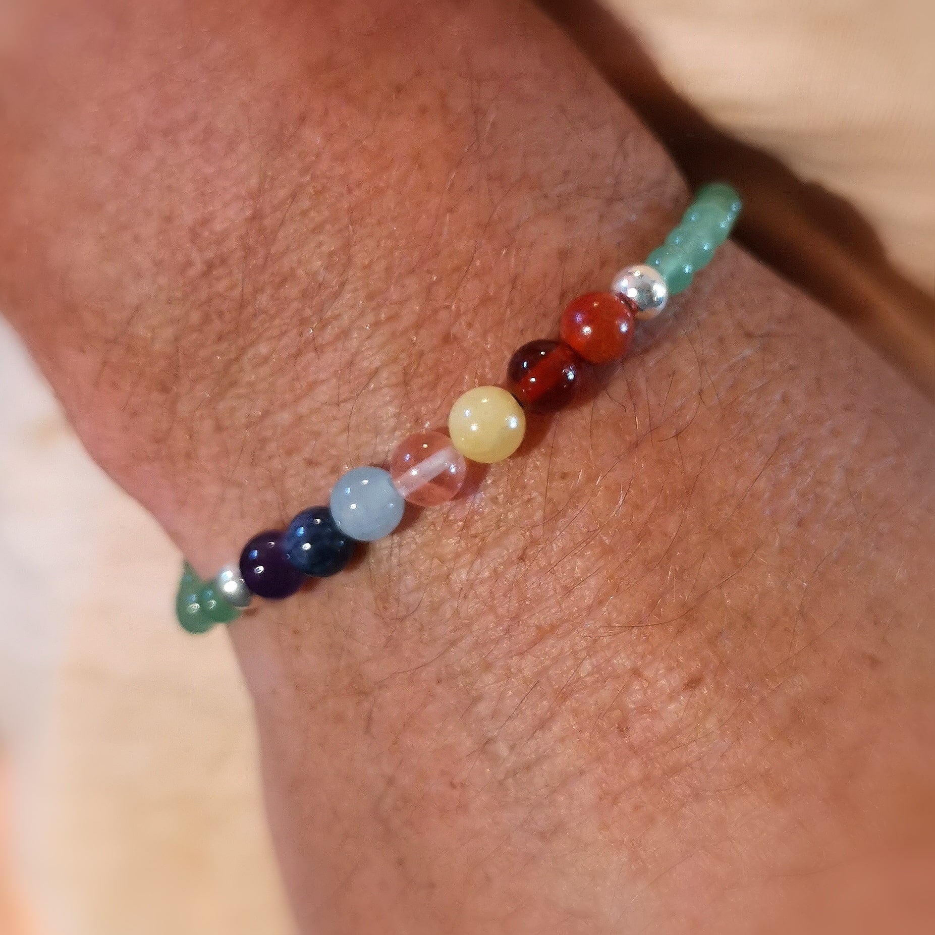 Jade grün Chakra 7 Heilsteine Edelsteine Karma Armband - Harmonie
