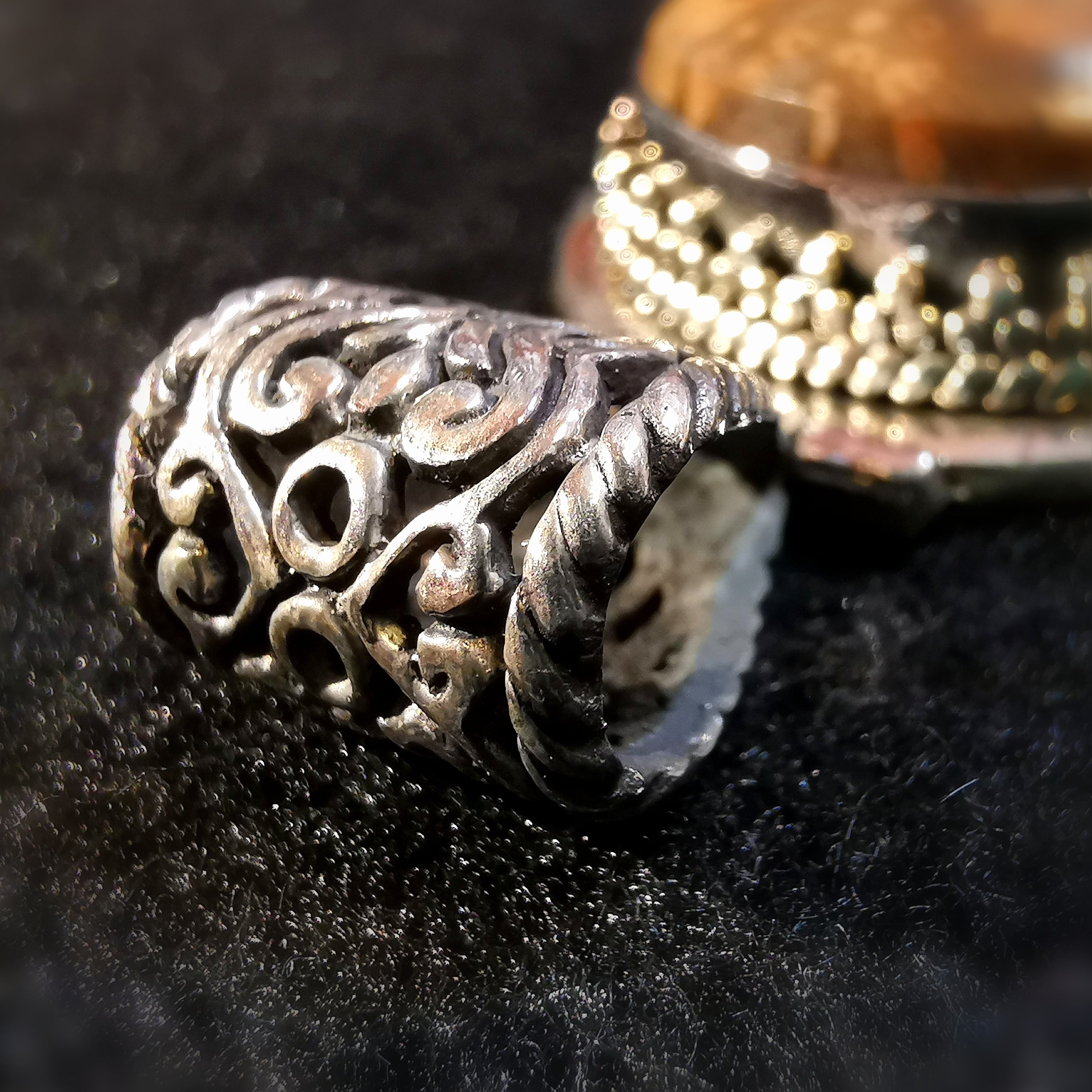 versteinerte Palme Edelstein Heilstein Anhänger XXL Sterlingsilber - Erholung und Zufriedenheit