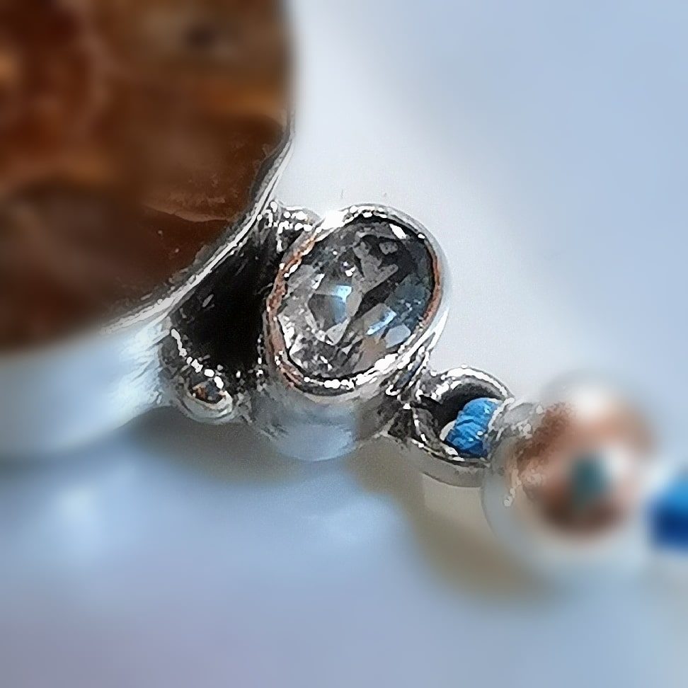 Ammonit Aquamarin, Fossil Edelstein Heilstein Kette am blauen Band - Lust auf Leichtigkeit