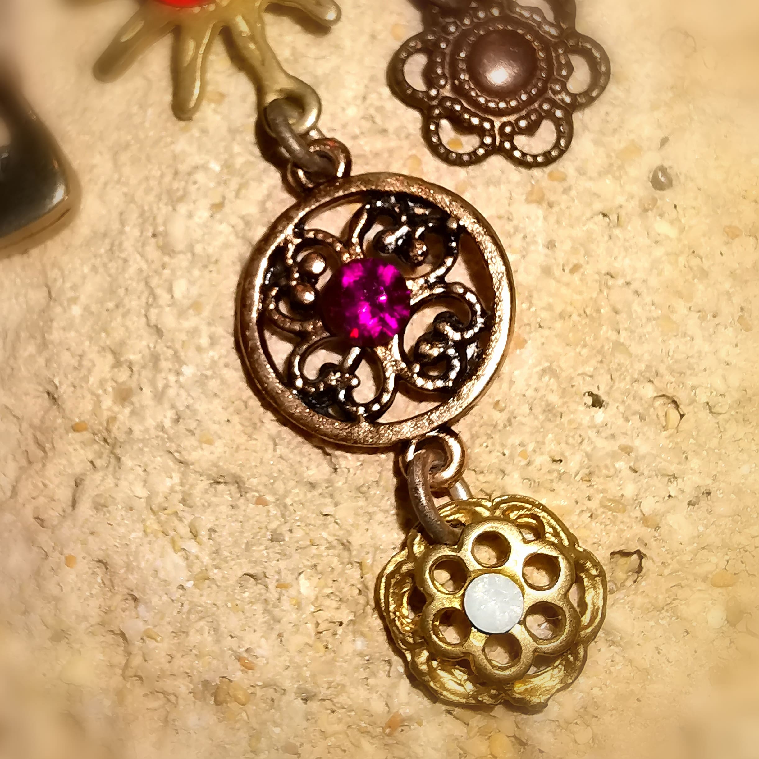 Schmetterling Design Ohrringe Vintage Hippie Ohrstecker XL Länge herrlich üppig