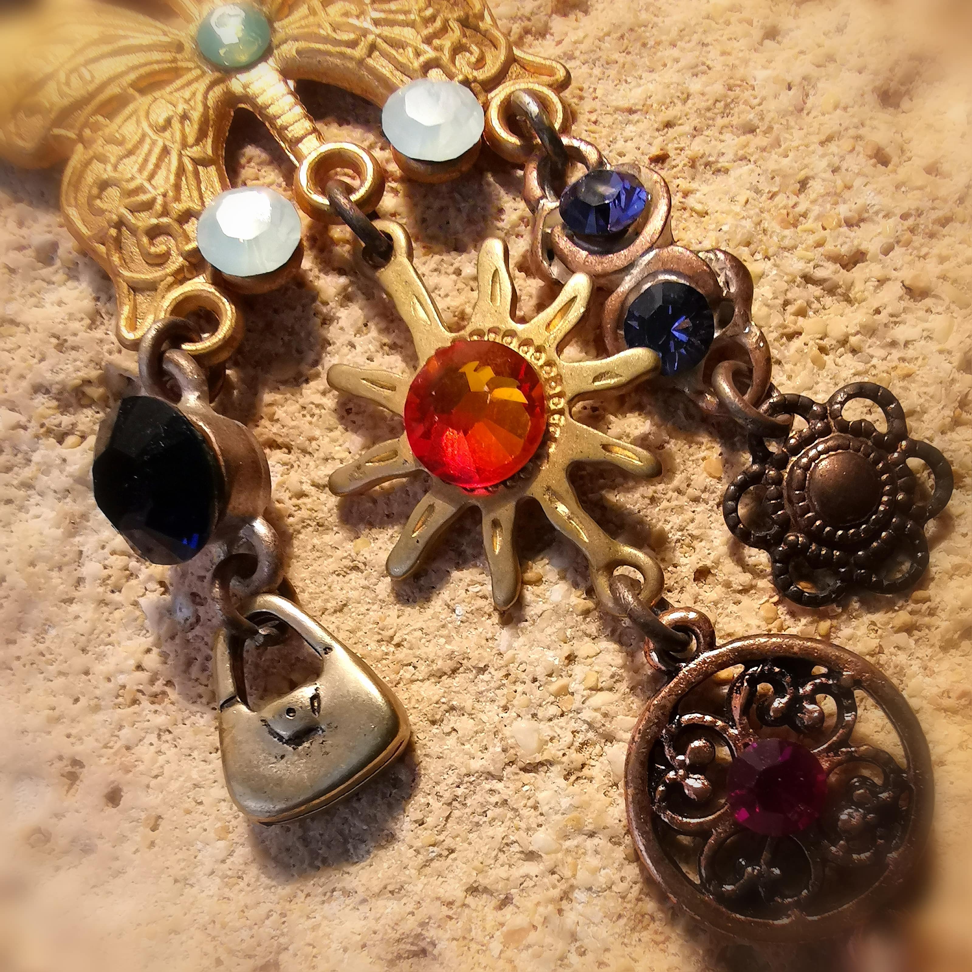 Schmetterling Design Ohrringe Vintage Hippie Ohrstecker XL Länge herrlich üppig