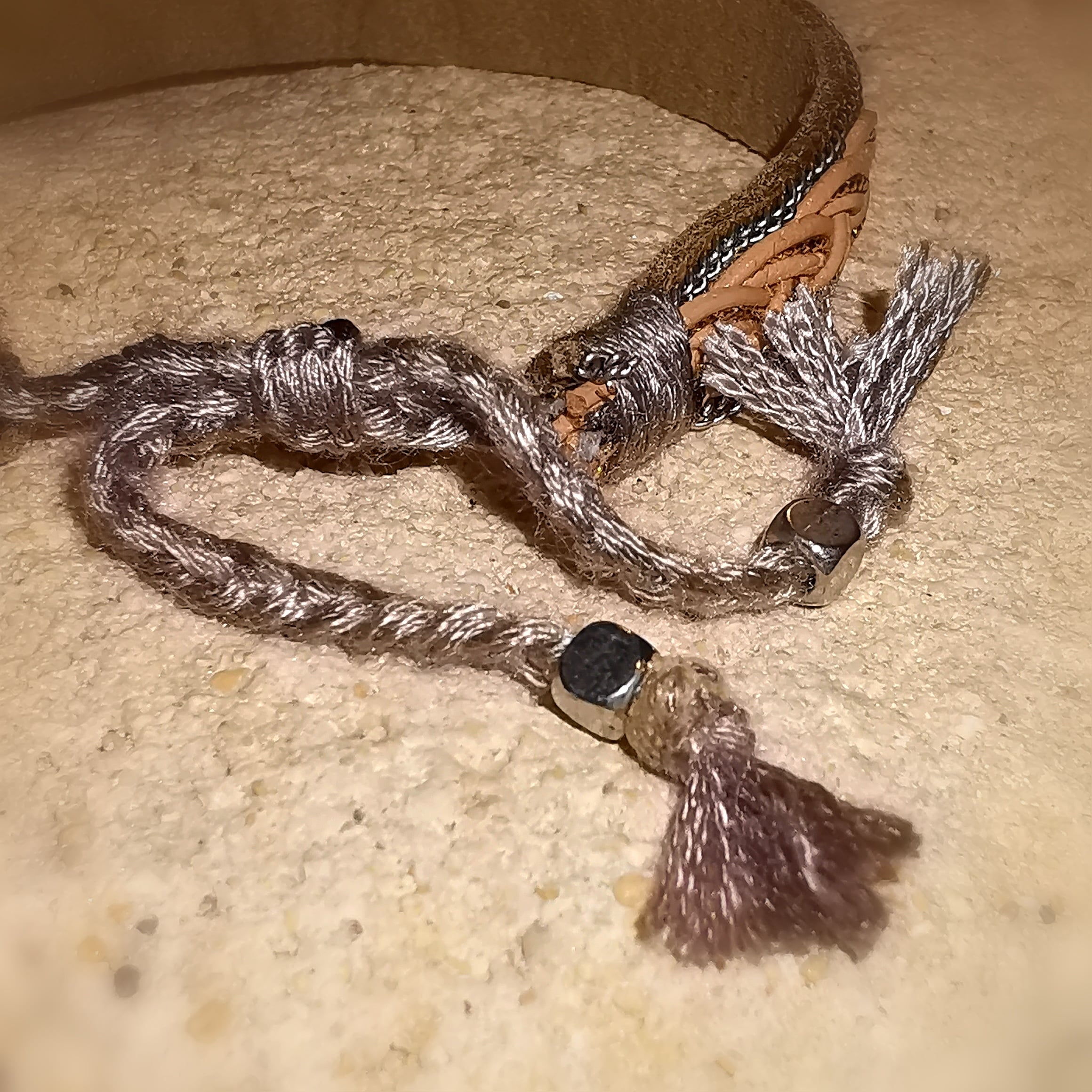 Karma Holz Kokos Armband Set mit Leder, Hippie Glücksarmband Schmuck, Lebensfreude