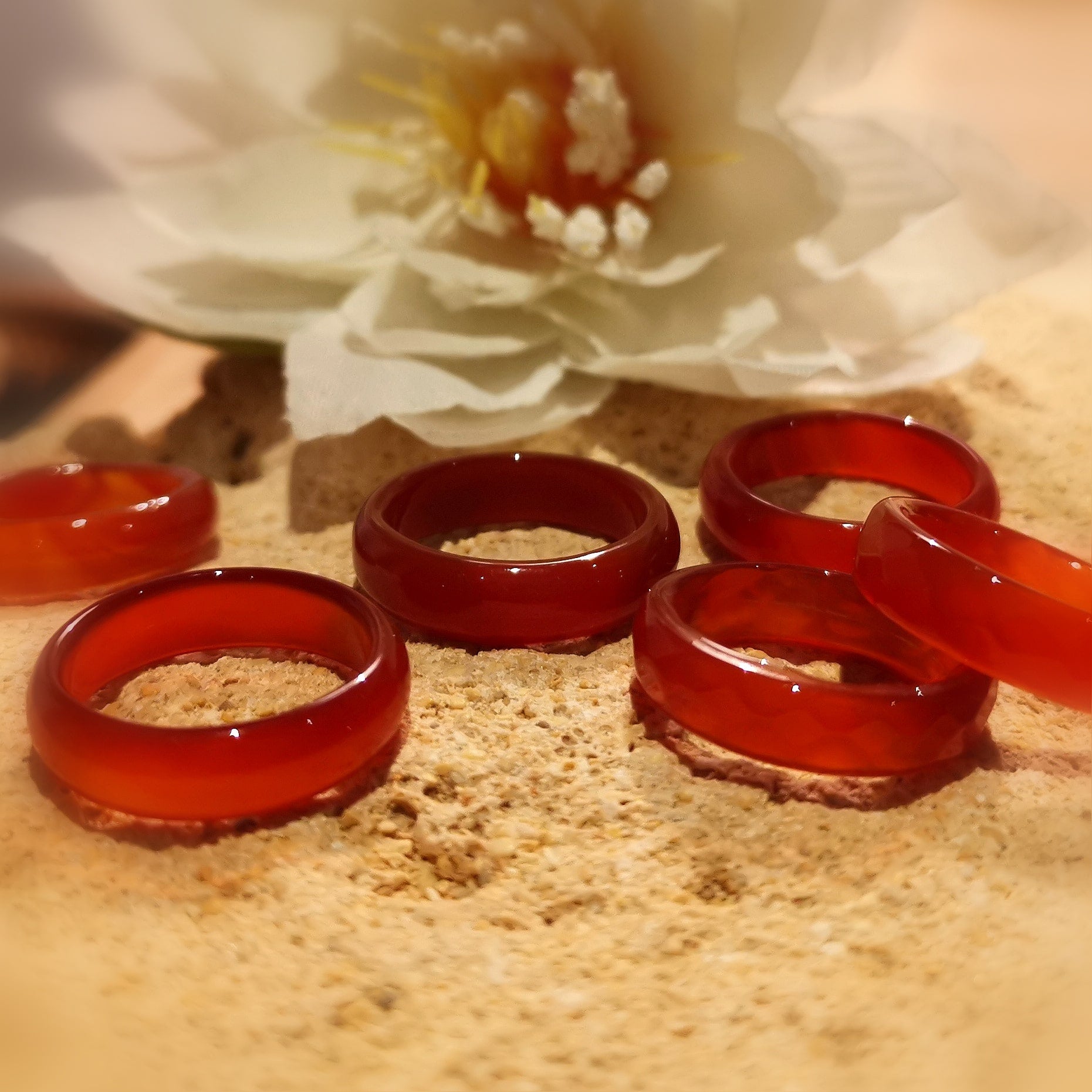 Glück und Freude: Achat Carneol Edelstein Heilstein Karma Ring