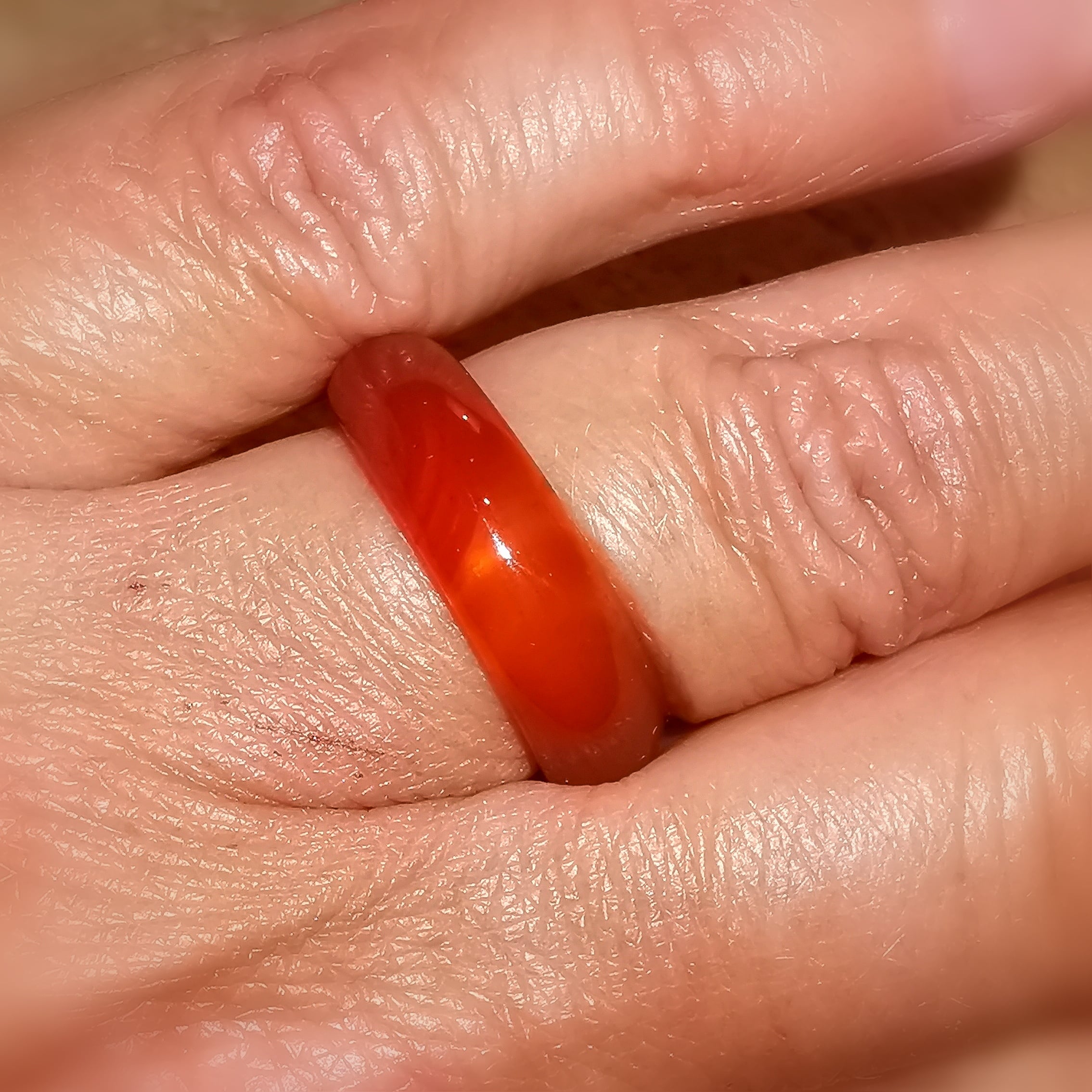 Glück und Freude: Achat Carneol Edelstein Heilstein Karma Ring