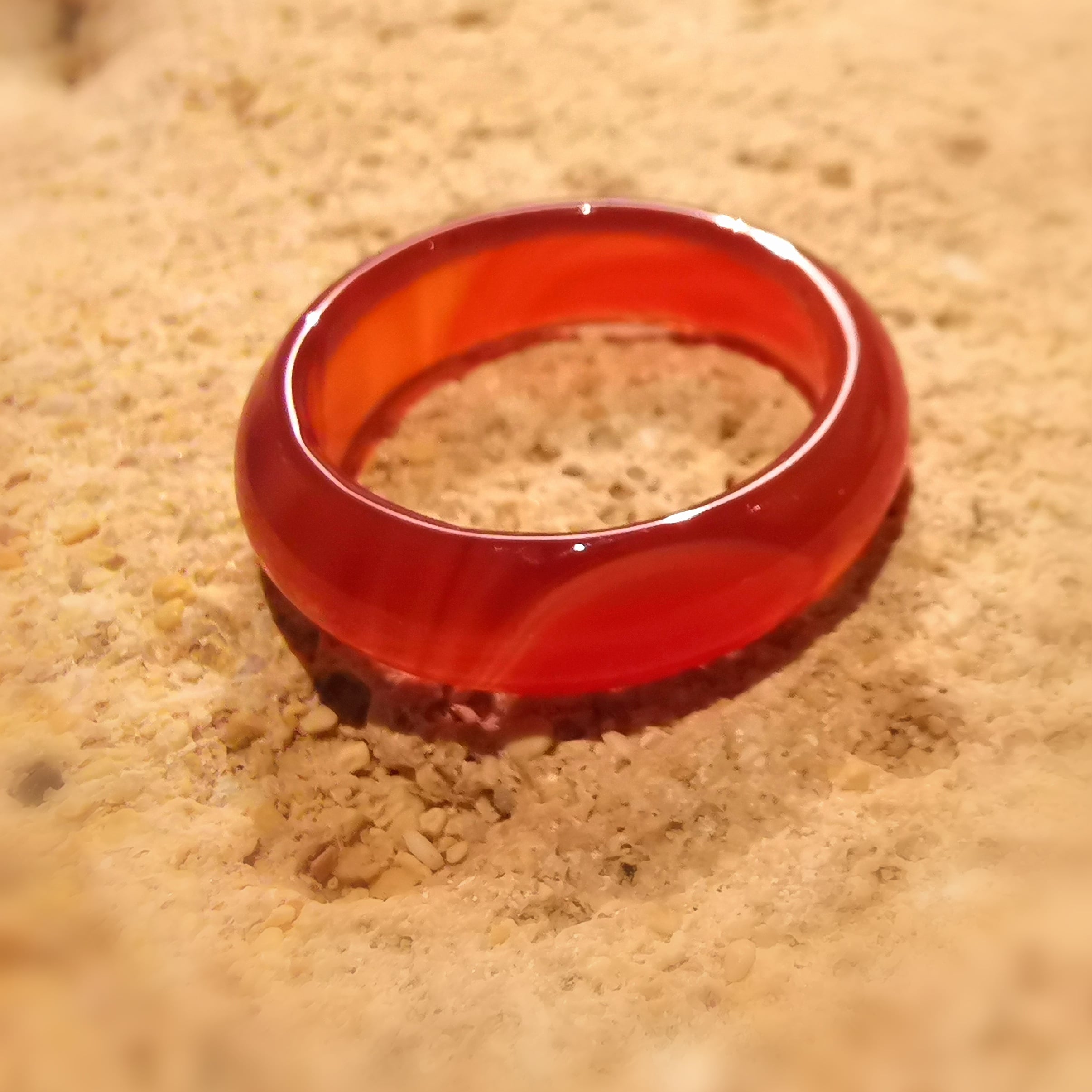 Glück und Freude: Achat Carneol Edelstein Heilstein Karma Ring
