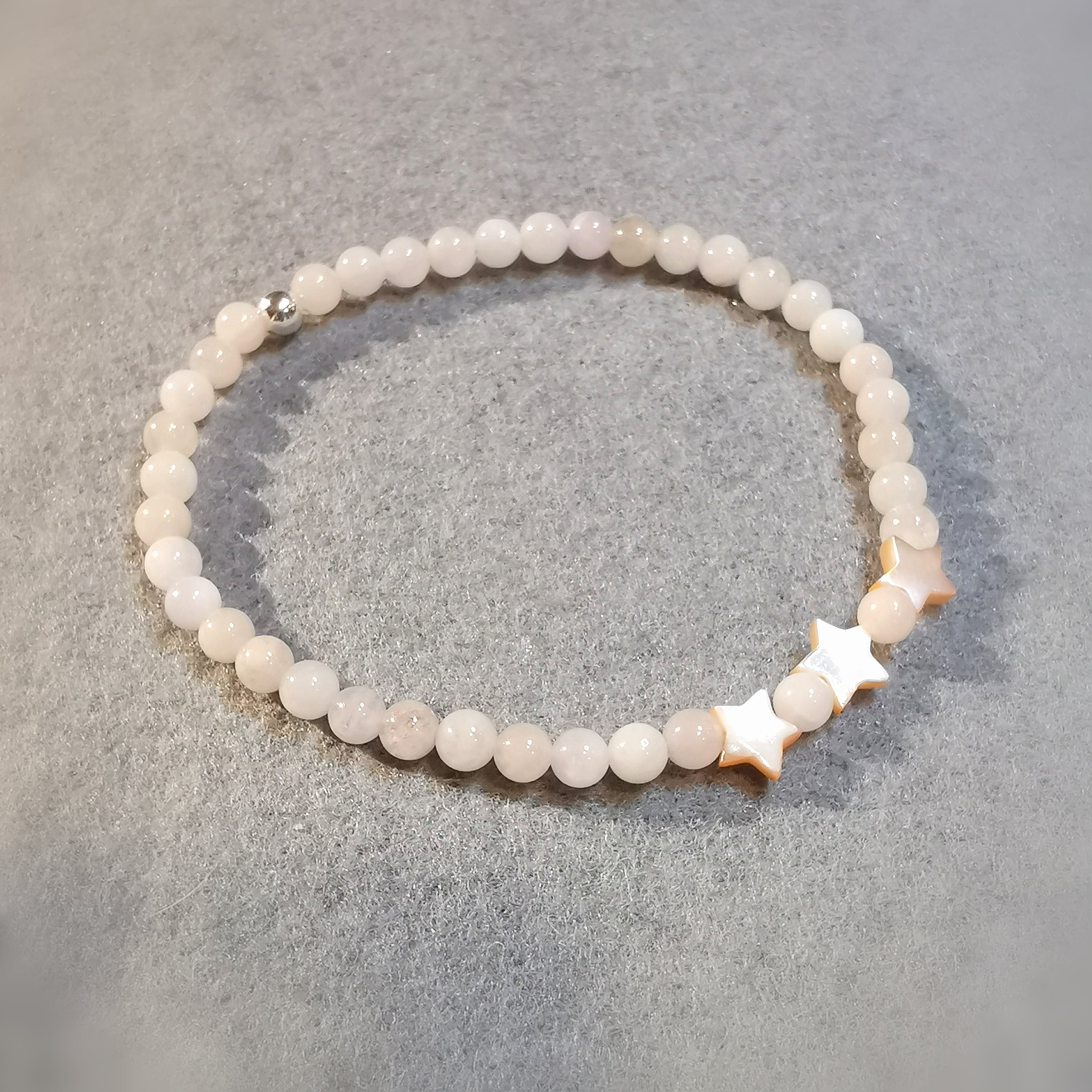 Morganit Edelstein Heilstein Karma Seesterne Armband, sanft rosa Beryll, aus Liebe zum Leben