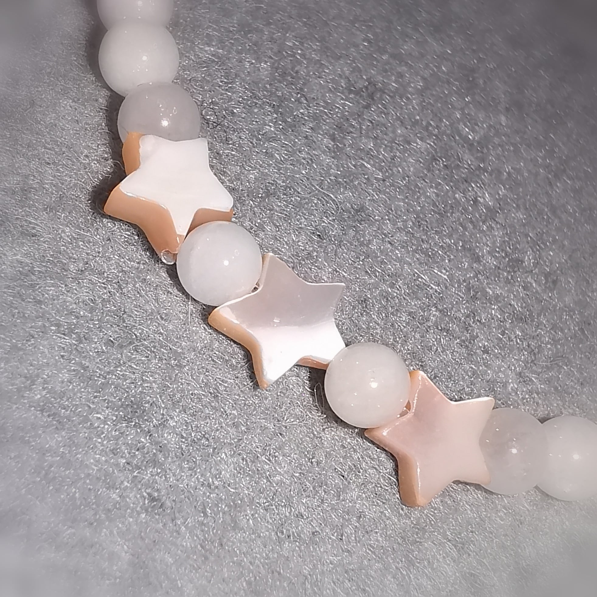 Morganit Edelstein Heilstein Karma Seesterne Armband, sanft rosa Beryll, aus Liebe zum Leben