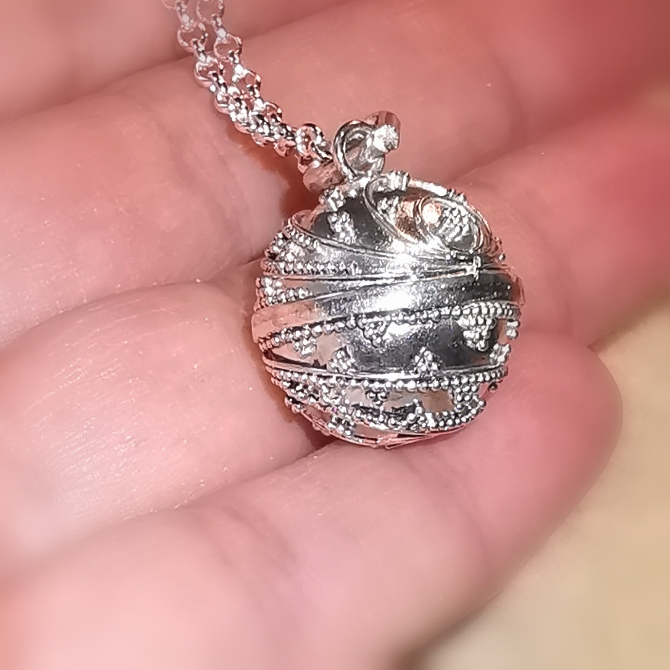 Engelsrufer Planeten Klangkugel Sterlingsilber Kette 80 cm, Energie Karma Schmuck Set, in Liebe und Schutz