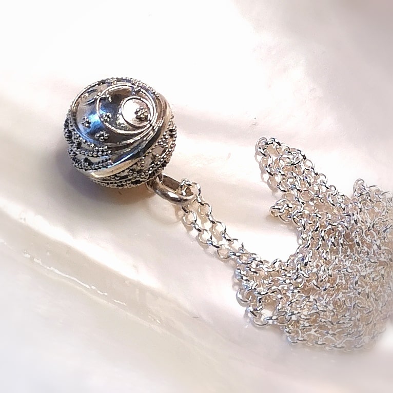 Engelsrufer Planeten Klangkugel Sterlingsilber Kette 80 cm, Energie Karma Schmuck Set, in Liebe und Schutz