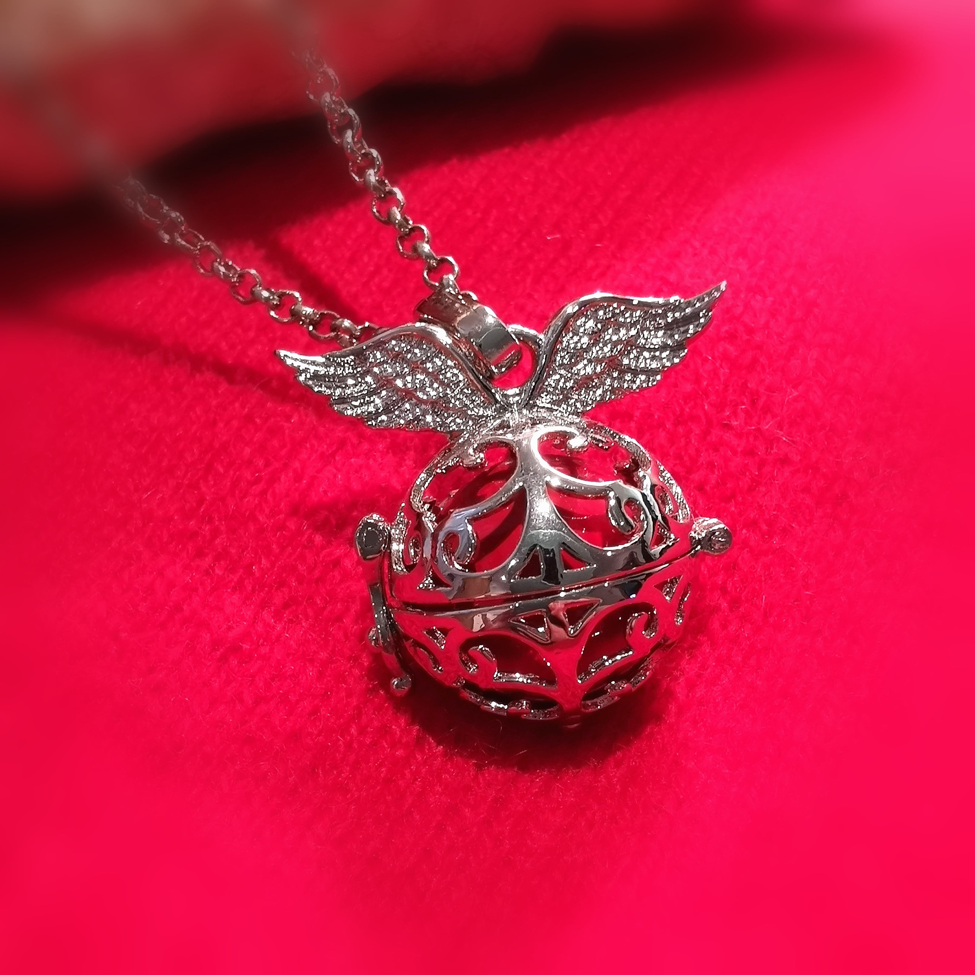 Engelsrufer Flügel Fashion Edelstahl Kette Rot 70 cm - Optimismus, Wurzelchakra Erdung und Kraft