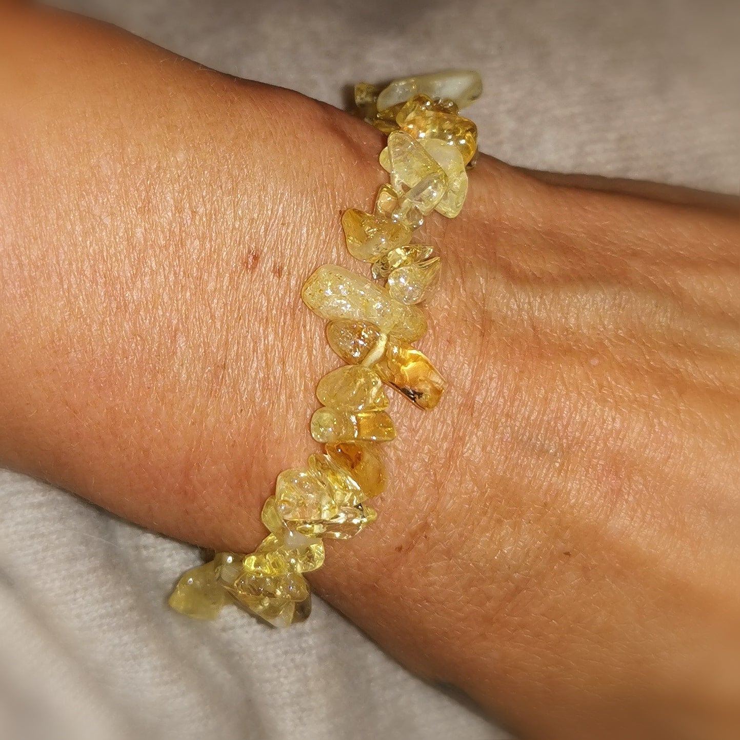Citrin Karma Glücksbringer Edelstein Heilstein Armband, Hippie Schmuck, Solarplexus Chakra, Sonnenschein