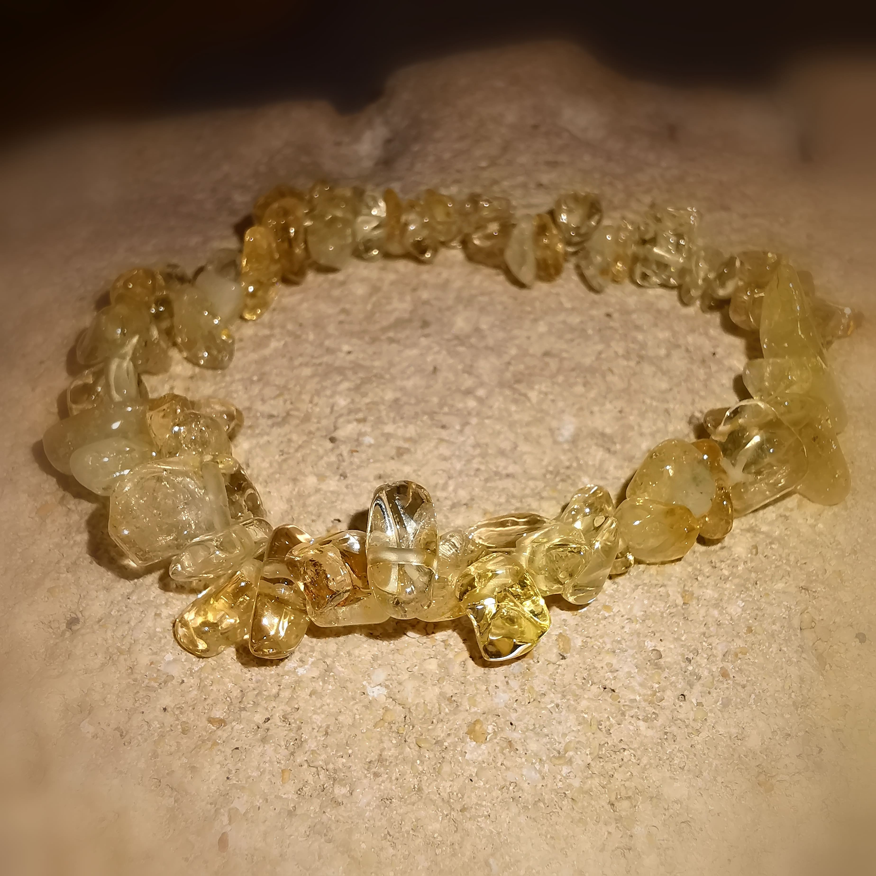 Citrin Karma Glücksbringer Edelstein Heilstein Armband, Hippie Schmuck, Solarplexus Chakra, Sonnenschein