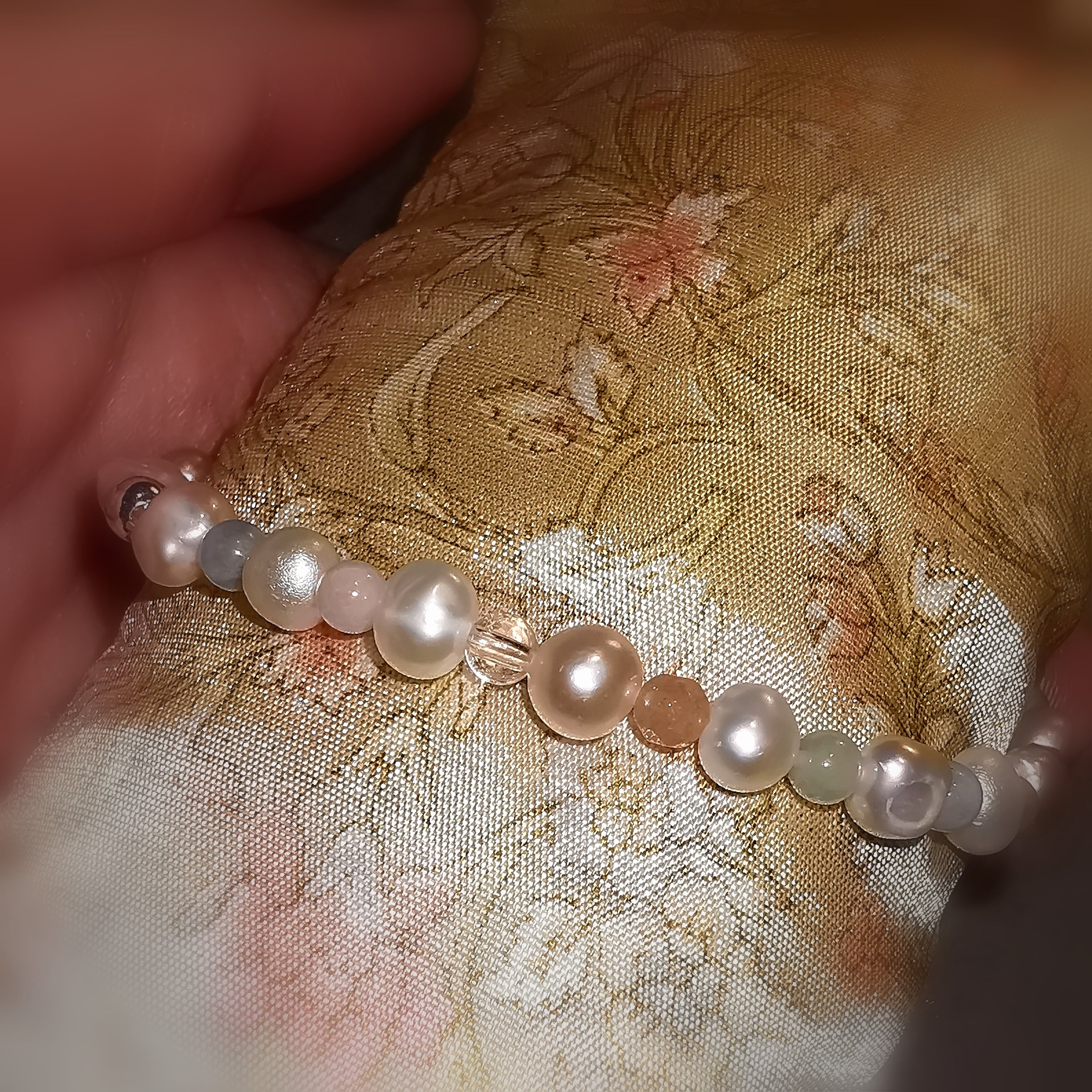 Mondstein Morganit Sonnenstein Aquamarin Perle: Edelstein Heilstein Karma Armband, Zauber des Lebens