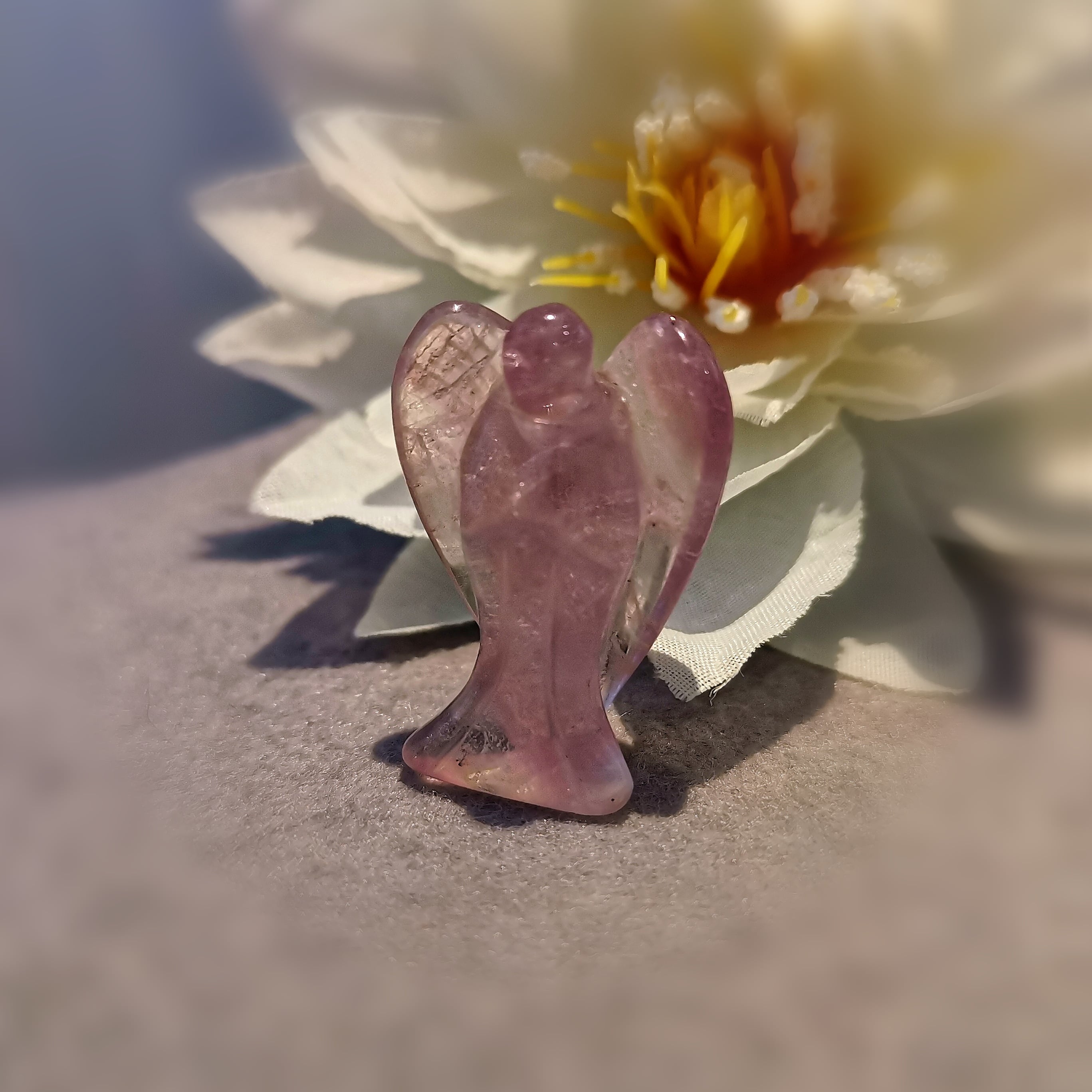 Amethyst Handschmeichler Schutzengel Edelstein, Reiki und Meditation, Talisman Heilstein, Harmonie
