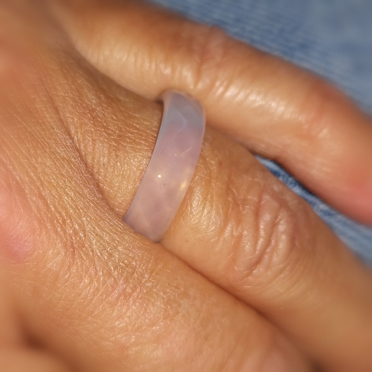 Liebe und Frieden: Friedensachat weisser Achat Edelstein Heilstein Karma Ring