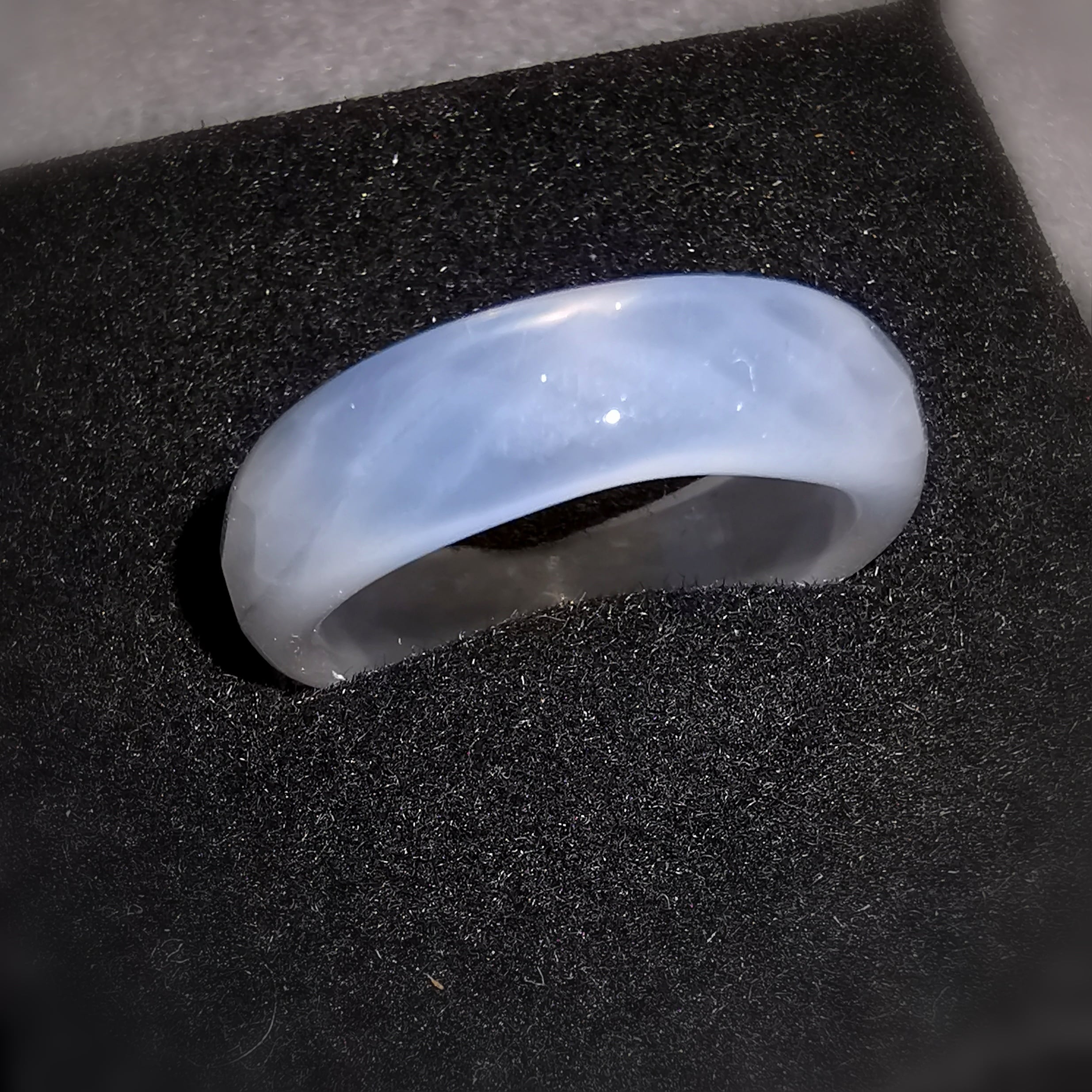 Liebe und Frieden: Friedensachat weisser Achat Edelstein Heilstein Karma Ring