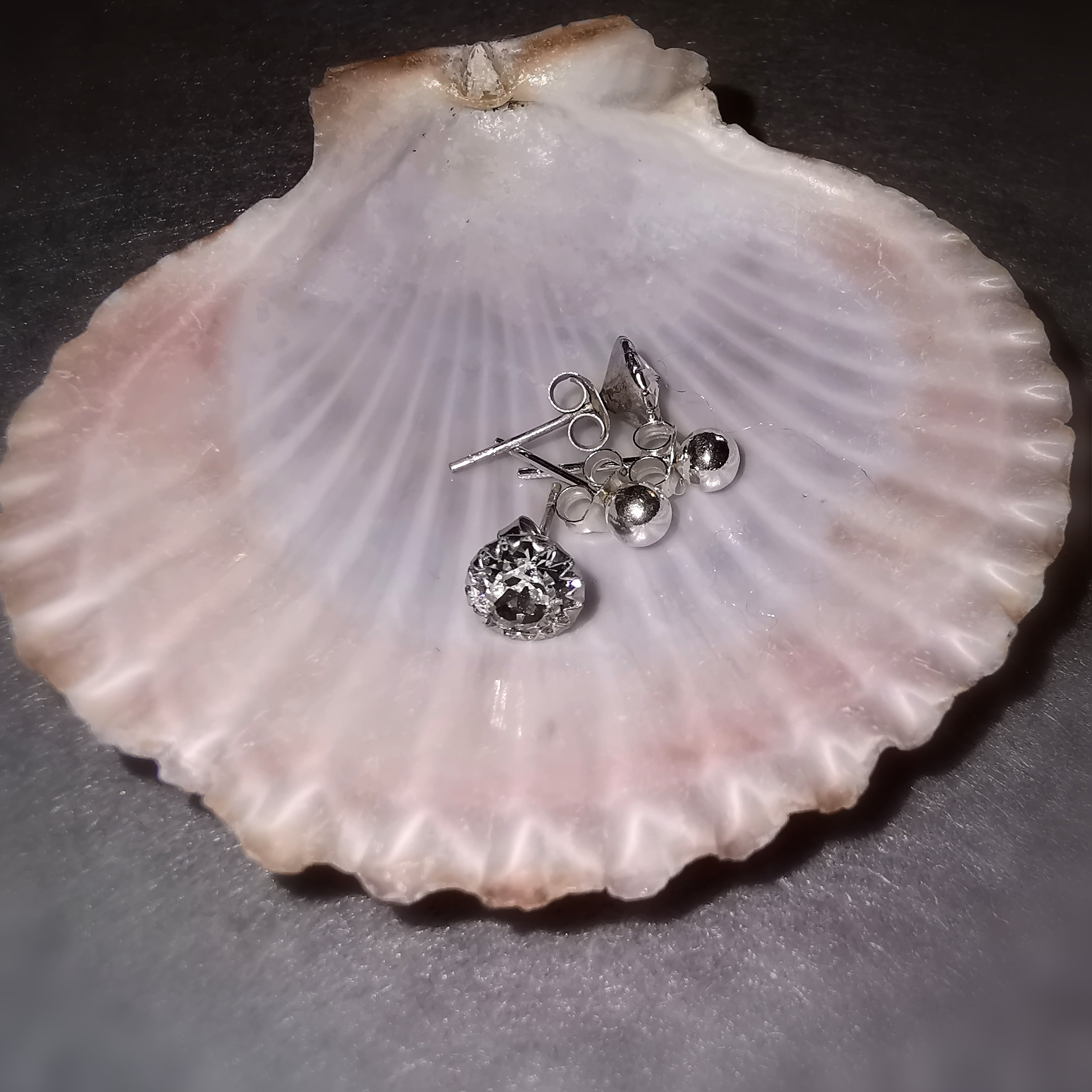 Geschenk Set Ohrstecker Swarovski und Sterlingsilber Stecker, lichtvolle Kristall Ohrringe und, weiss silber: Klarheit