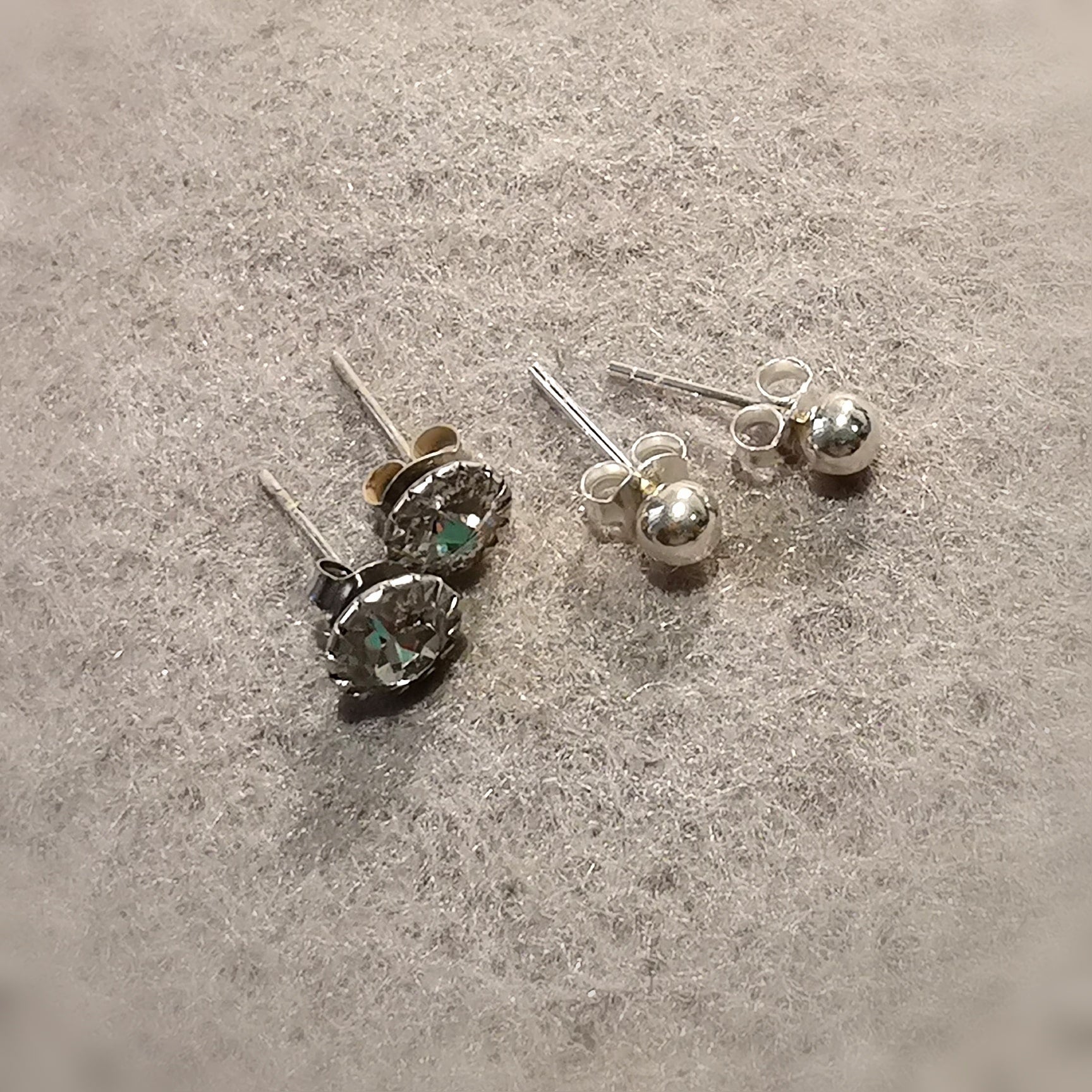 Geschenk Set Ohrstecker Swarovski und Sterlingsilber Stecker, lichtvolle Kristall Ohrringe und, weiss silber: Klarheit