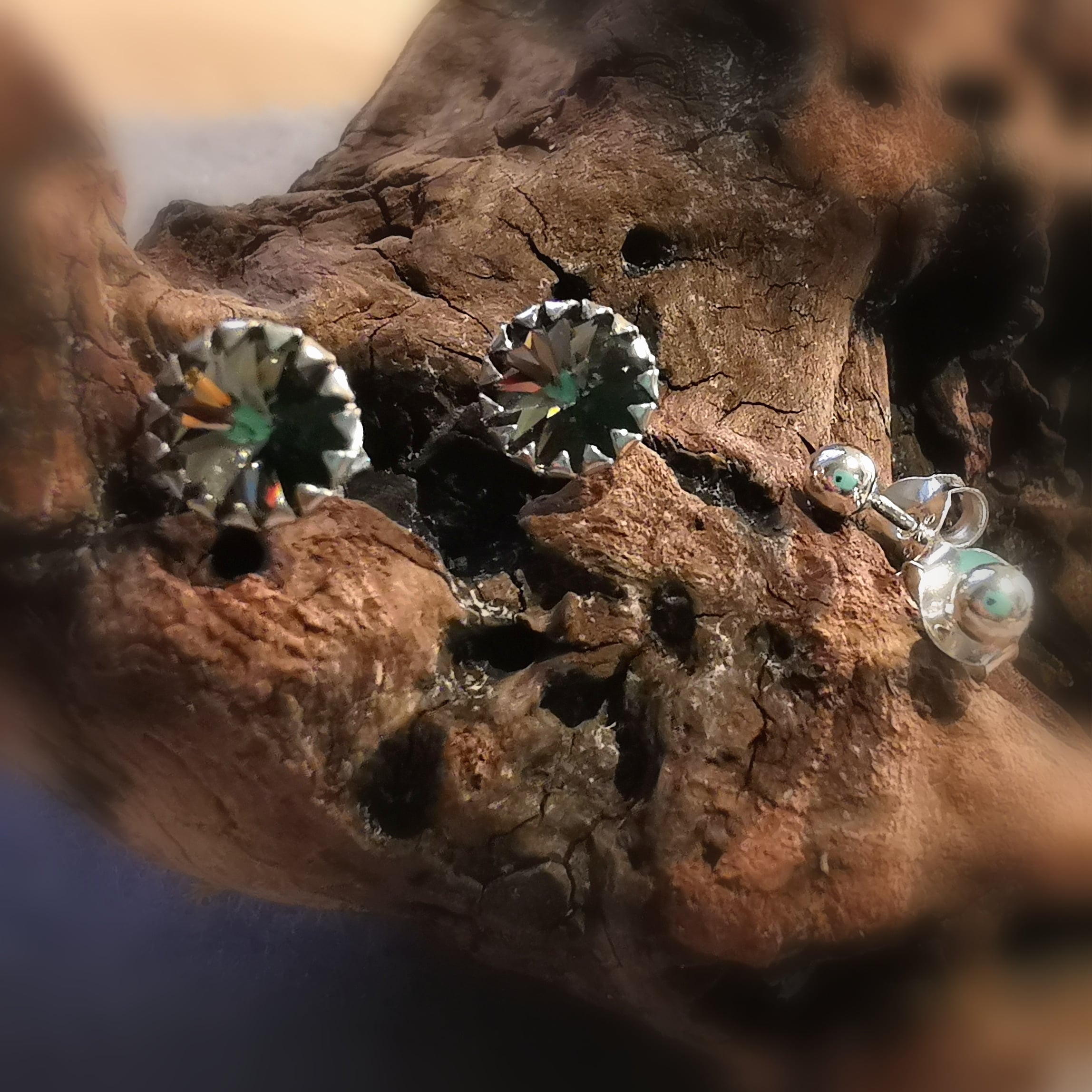 Ohrstecker 2er Set Swarovski und Sterlingsilber Stecker, lichtvolle Kristall Ohrringe, anthrazit silber: Gedanken dürfen zur Ruhe kommen