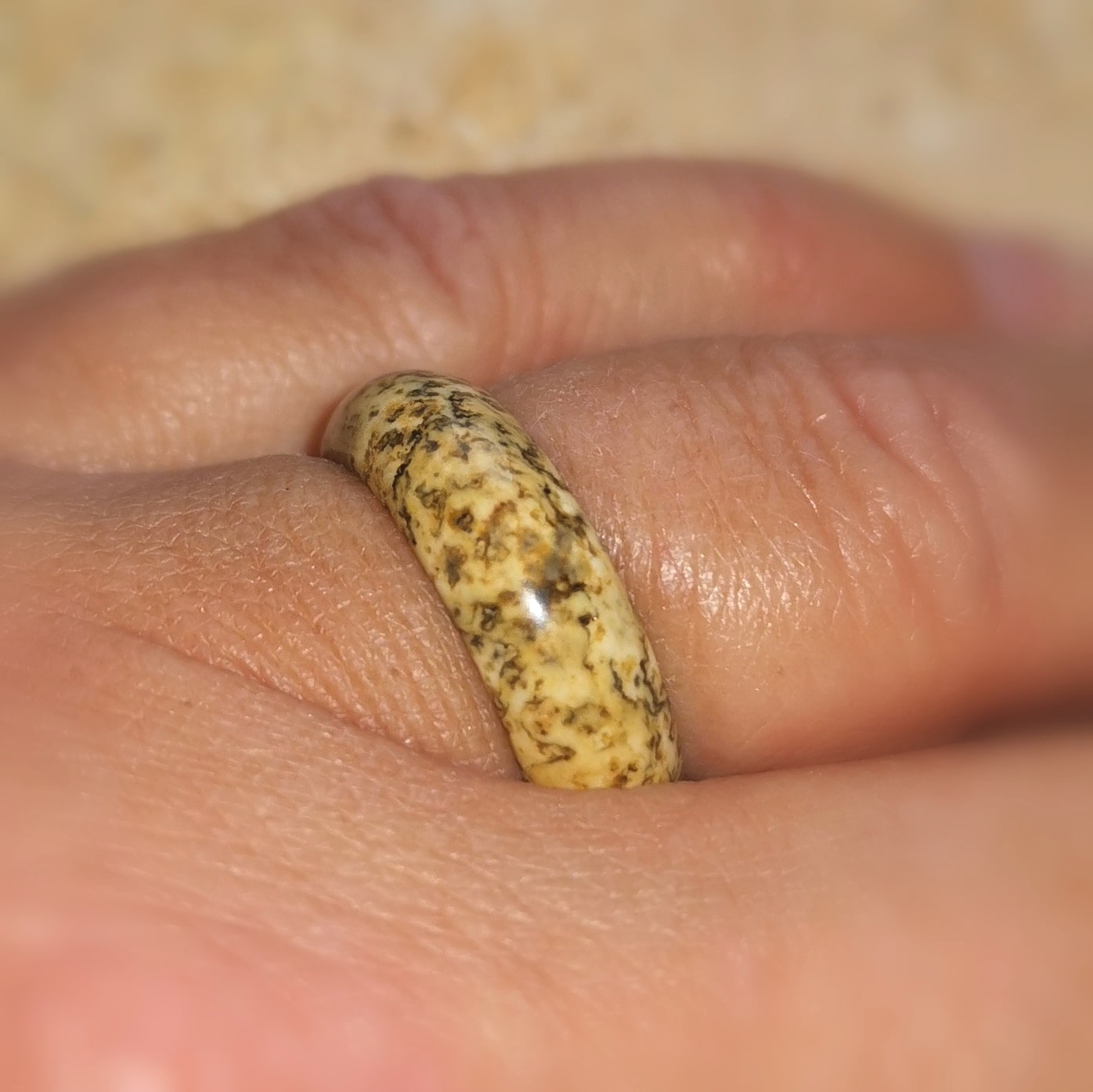 Landschaftsjaspis Jaspis Edelstein Heilstein Ring, braun beige - Wohlbefinden