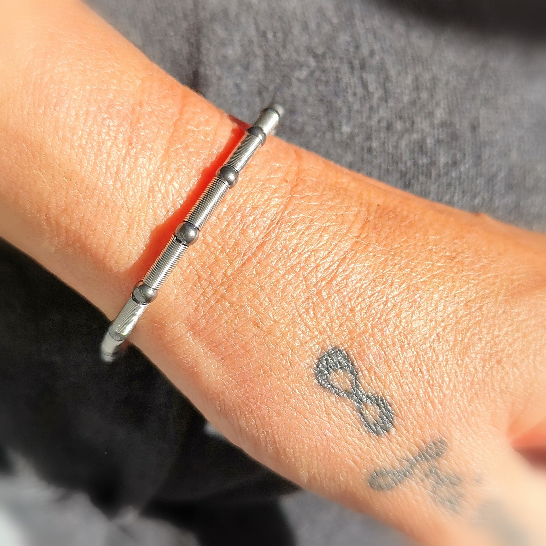 Armband 3er Set, Pyrit Heilstein, Leder und Edelstahl Glücksarmband, Hippie Schmuck - neuer Energiefluss