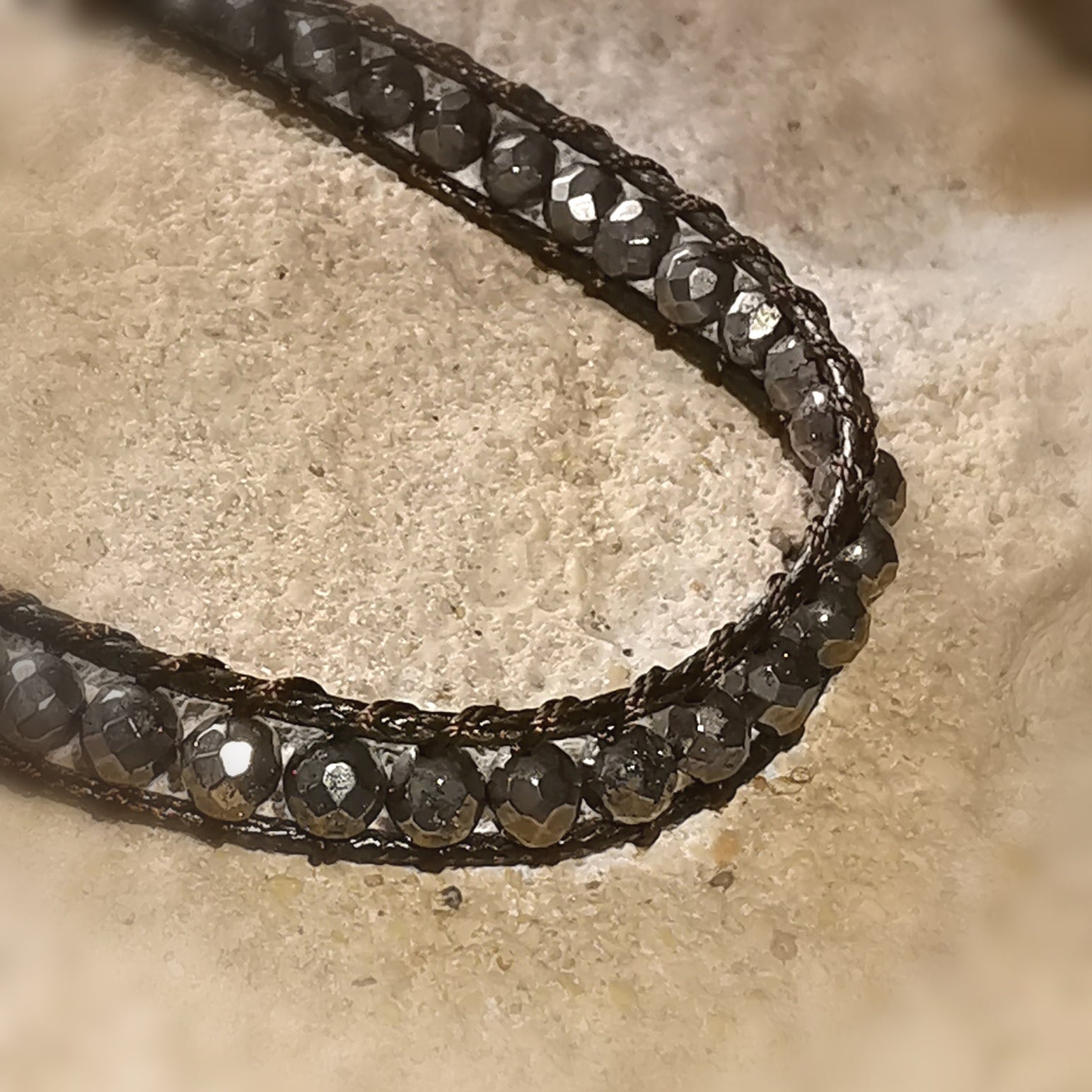 Armband 3er Set, Pyrit Heilstein, Leder und Edelstahl Glücksarmband, Hippie Schmuck - neuer Energiefluss