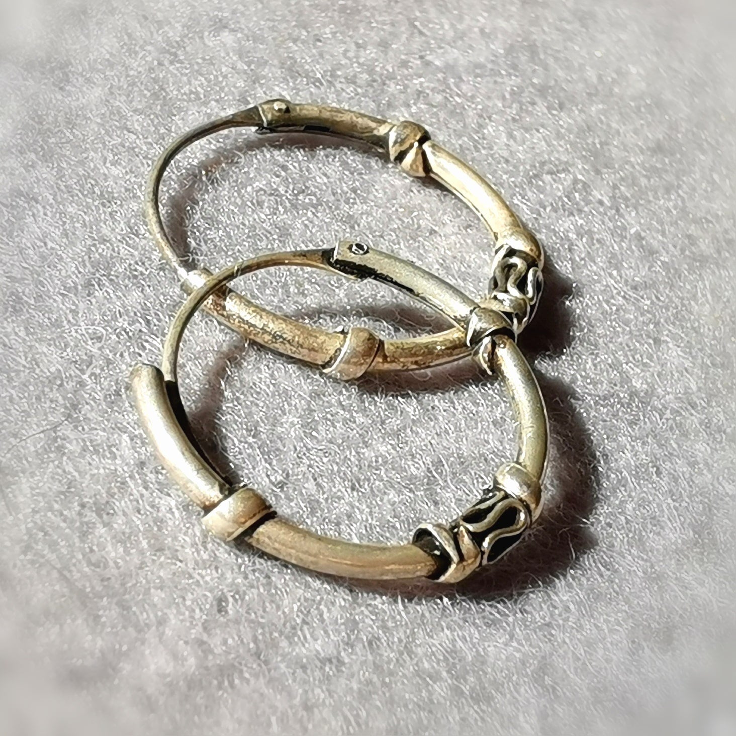 Creolen Bali Stil Ohrringe Sterlingsilber Love Peace and Happiness