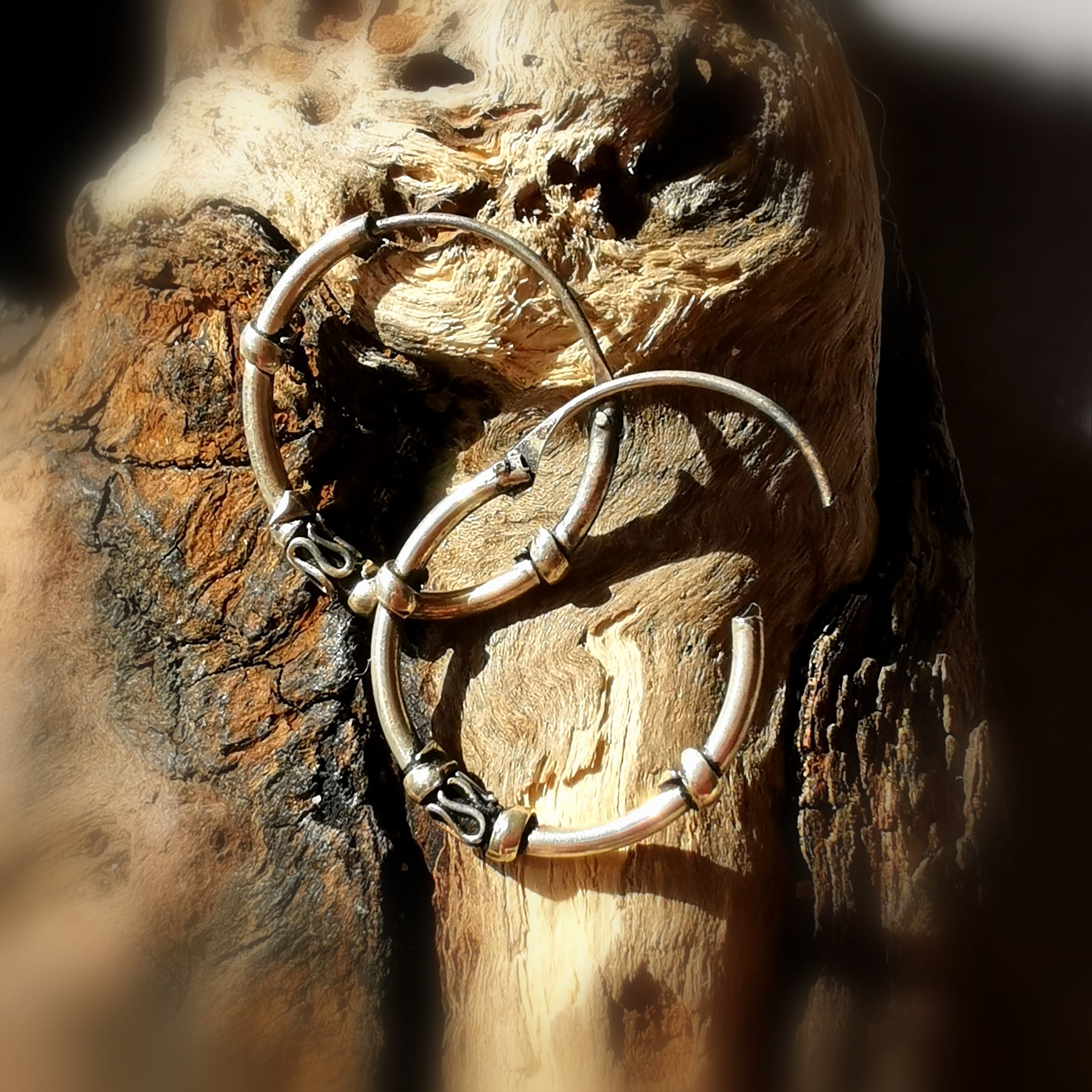 Creolen Bali Stil Ohrringe Sterlingsilber Love Peace and Happiness