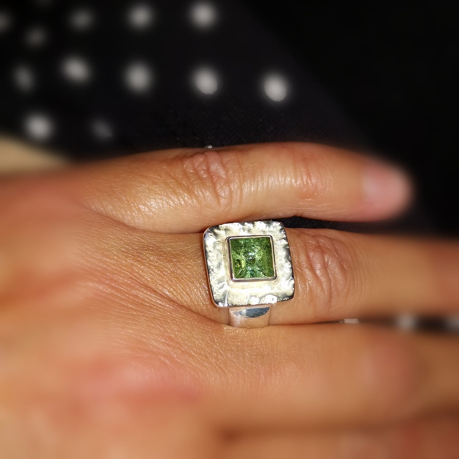 Olivin Peridot Edelstein Heilstein Ring AA Qualität Sterlingsilber - neue Kraft und Lebensfreude